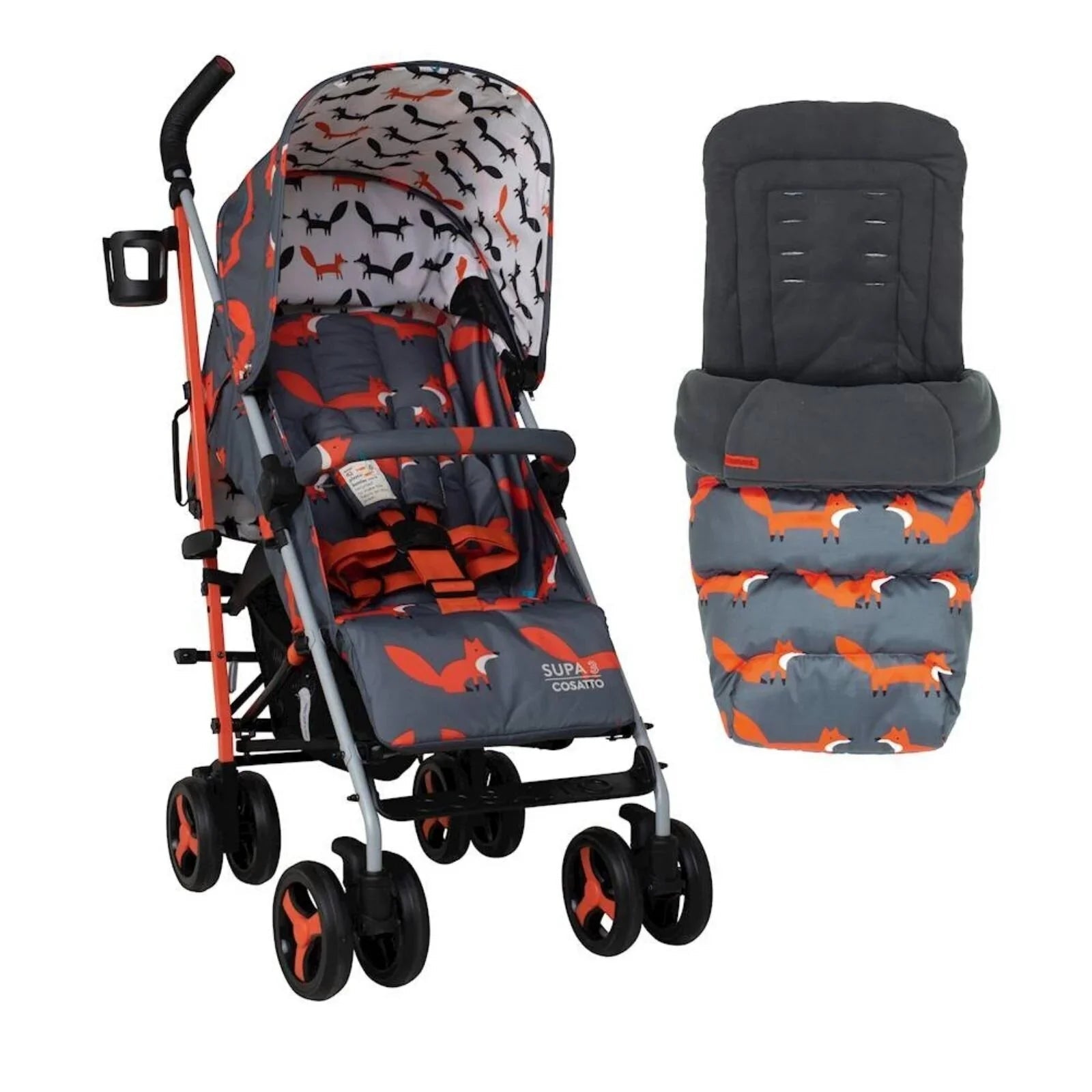 Cosatto Supa 3 Stroller - Charcoal Mister Fox - mezetto ebebek ebebek