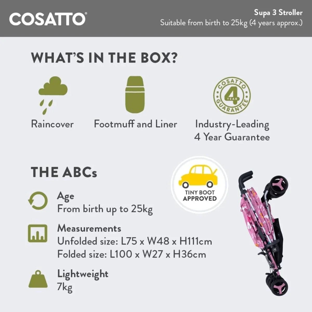 Cosatto Supa 3 Stroller - Dusky Unicorn Land - mezetto ebebek ebebek