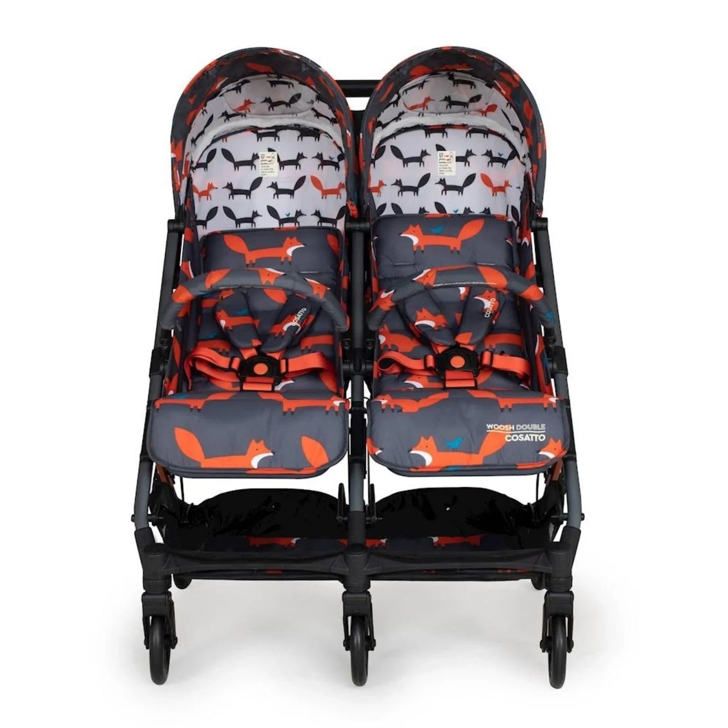 Cosatto Woosh Double Stroller - Charcoal Mister Fox - mezetto ebebek ebebek