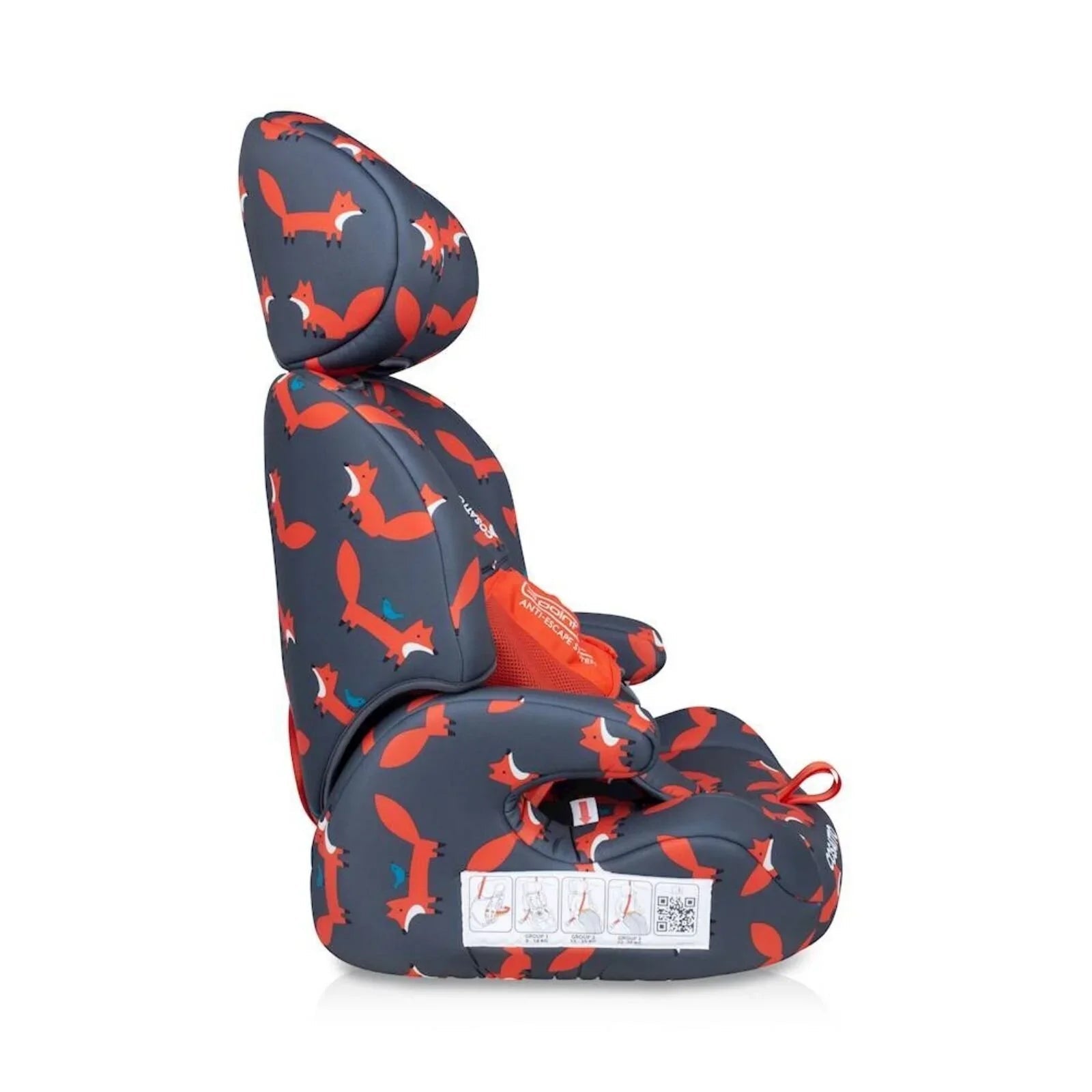 Cosatto Zoomi Group 1/2/3 Car Seat - Charcoal Mister Fox - mezetto ebebek ebebek