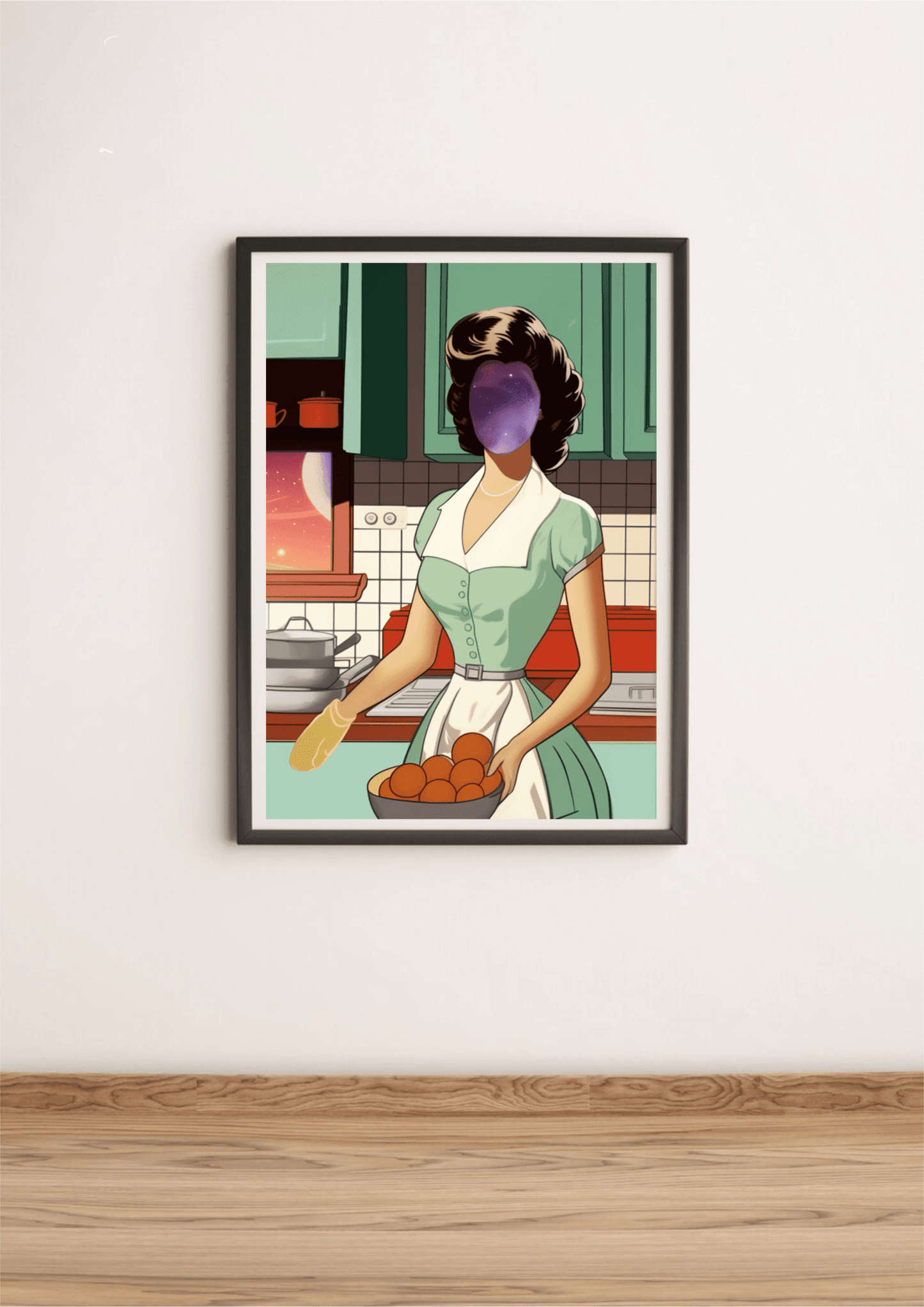 Cosmic Homemaker Print | Retro Space Wall Art A3 A4 A5 - mezetto KEOLIX KEOLIX
