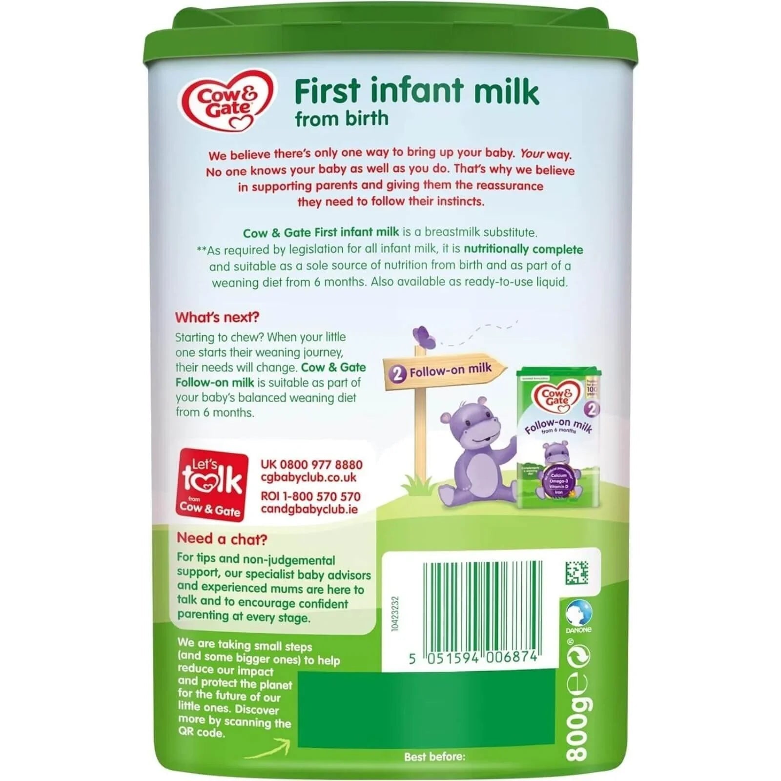 Cow and Gate 1 First Infant Milk Formula 0 - 6 months 800g - mezetto ebebek ebebek