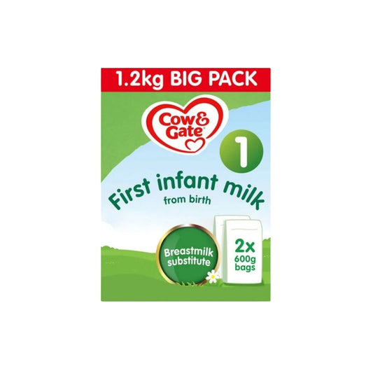 Cow and Gate 1 First Infant Milk Formula from Birth 1.2kg (2x600g) - mezetto ebebek ebebek