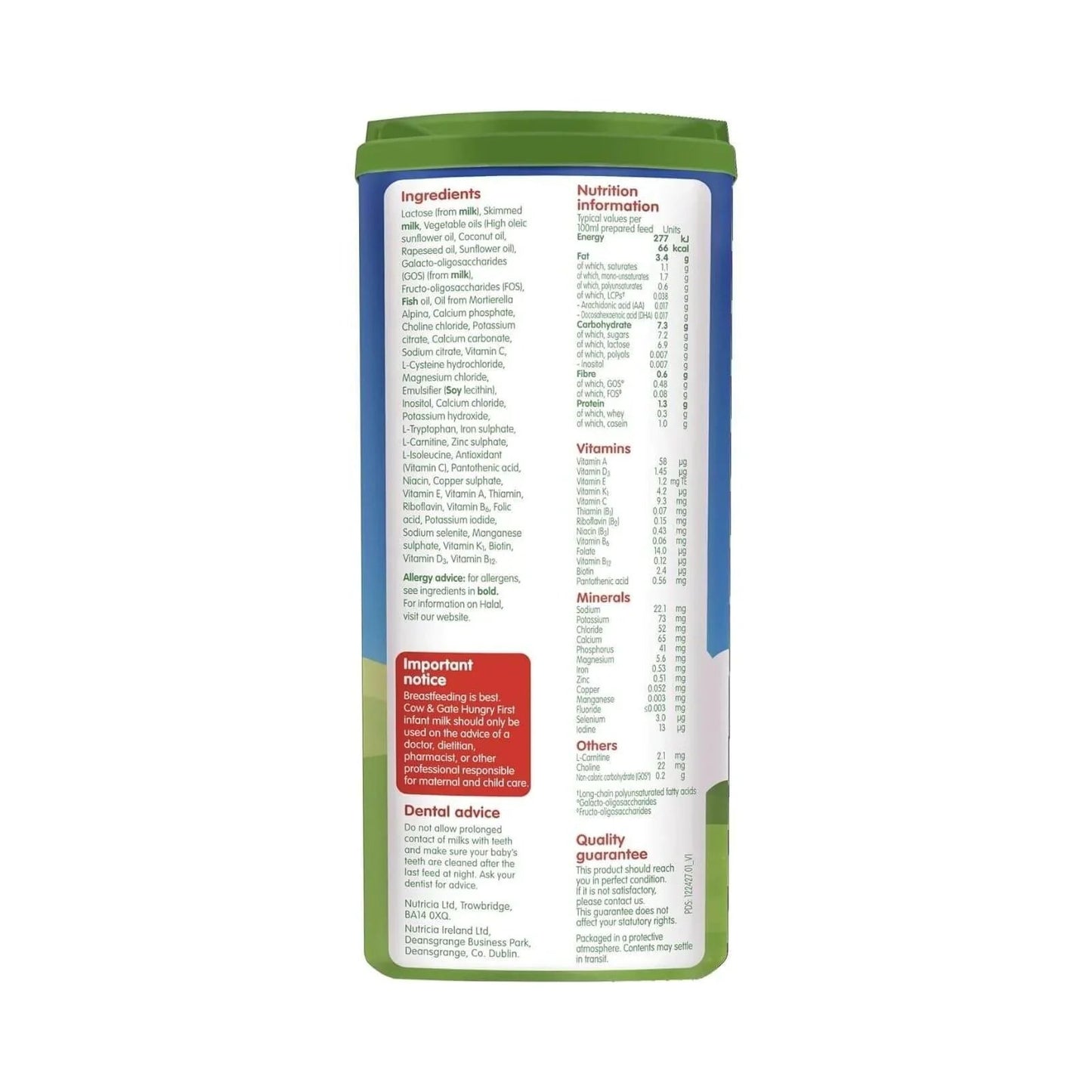 Cow and Gate 1 Hungry Baby Milk Formula 0 - 6 months 800g - mezetto ebebek ebebek