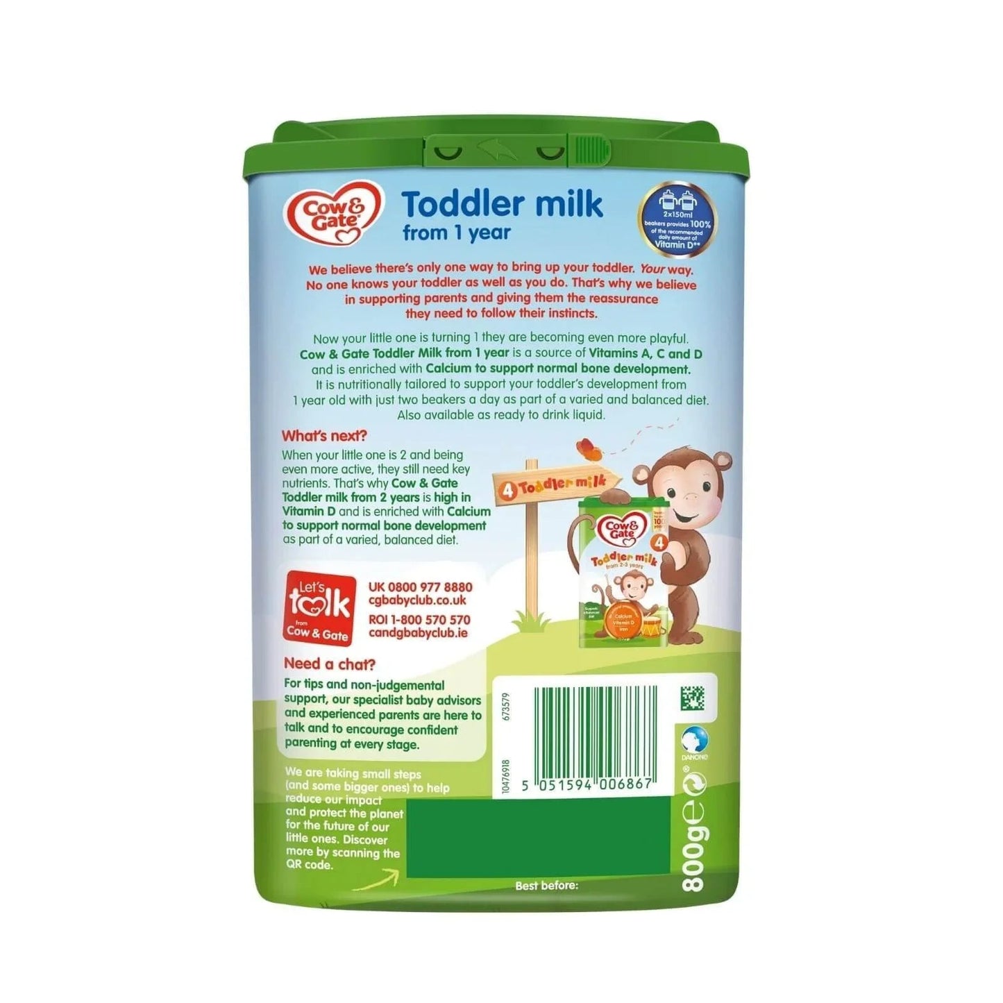 Cow and Gate 3 Growing Up Milk Formula 1+ year 800g - mezetto ebebek ebebek