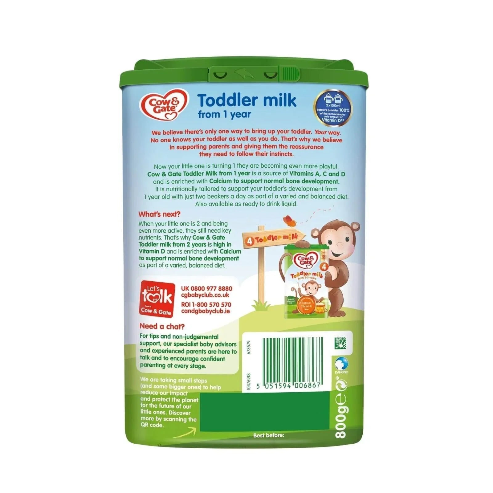 Cow and Gate 3 Growing Up Milk Formula 1+ year 800g - mezetto ebebek ebebek