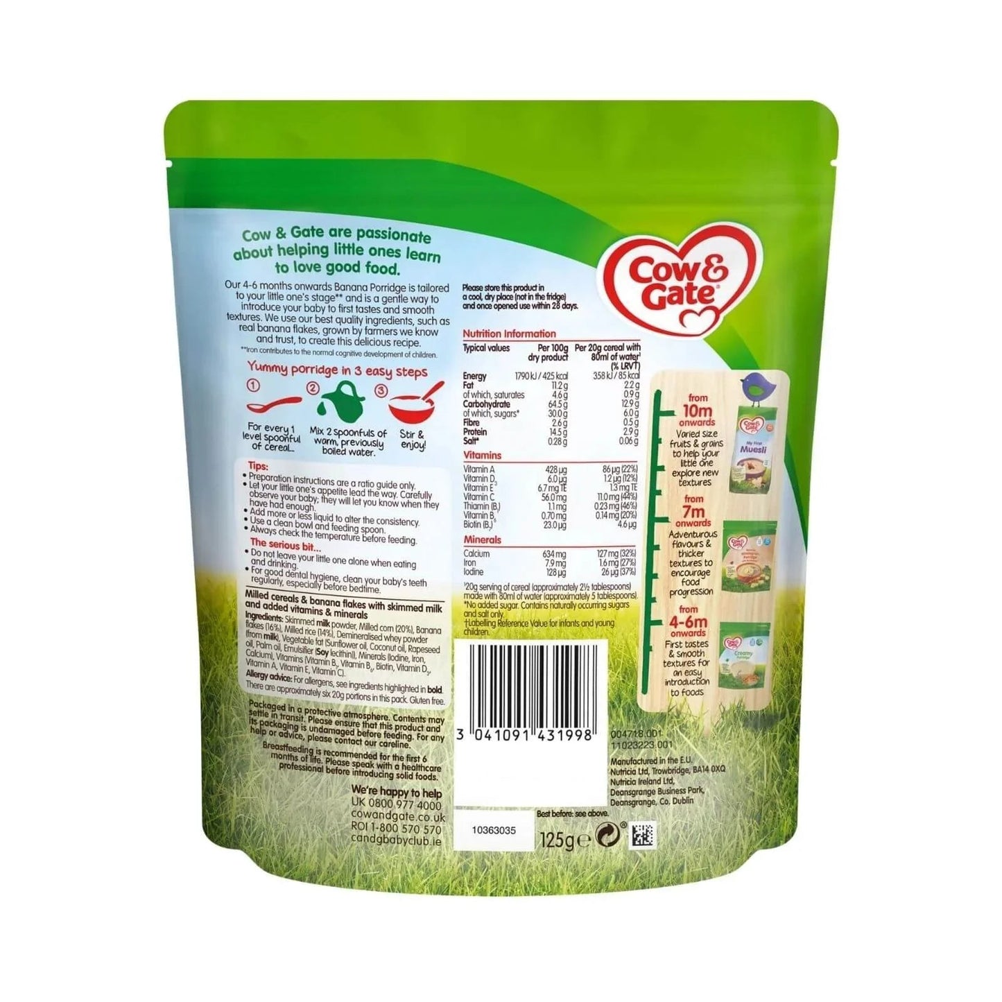 Cow & Gate 1 Banana Porridge 4 - 6 months 125g - mezetto ebebek ebebek