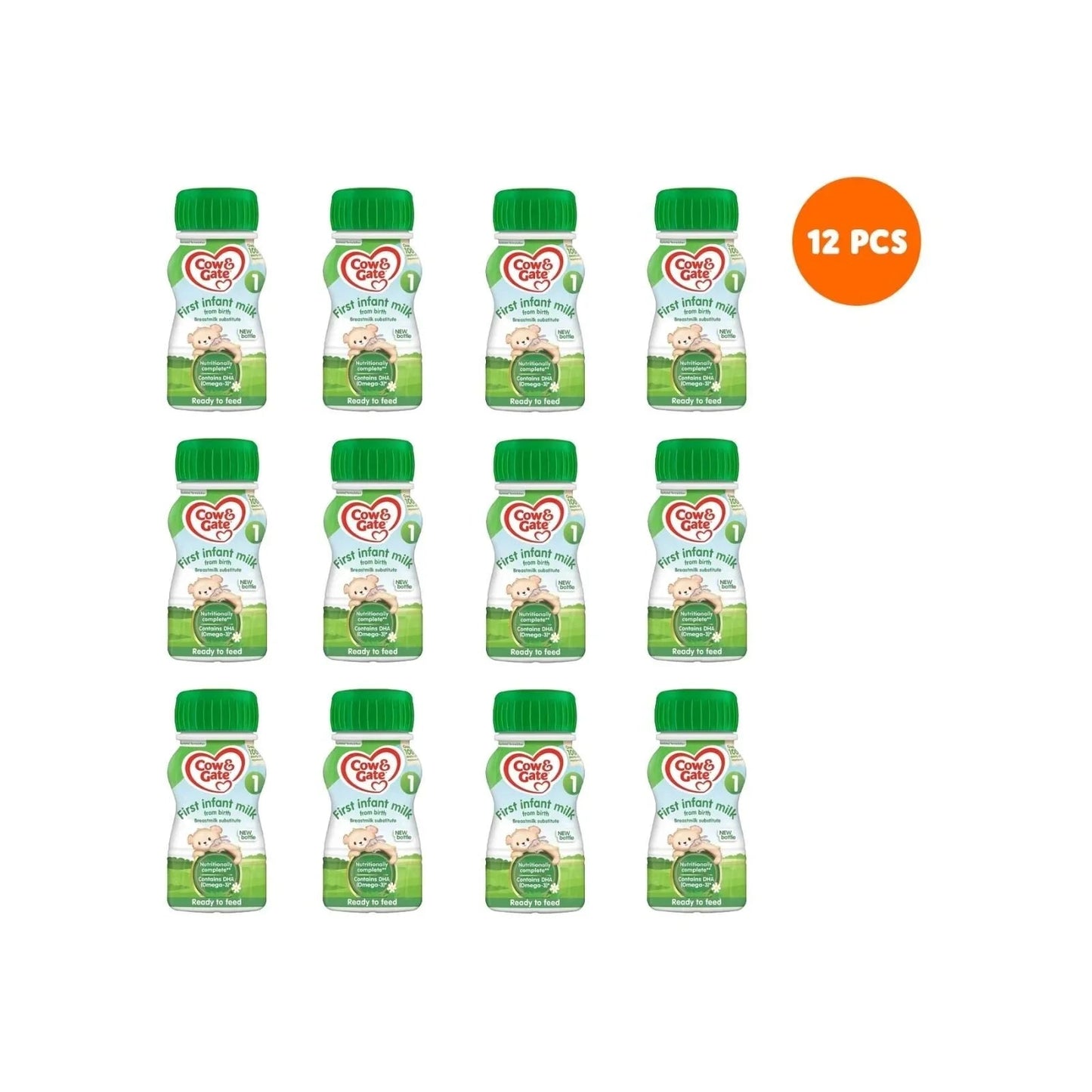 Cow & Gate 1 First Infant Ready to Feed Liquid Milk from Birth 200ml Pack of 12 - mezetto ebebek ebebek