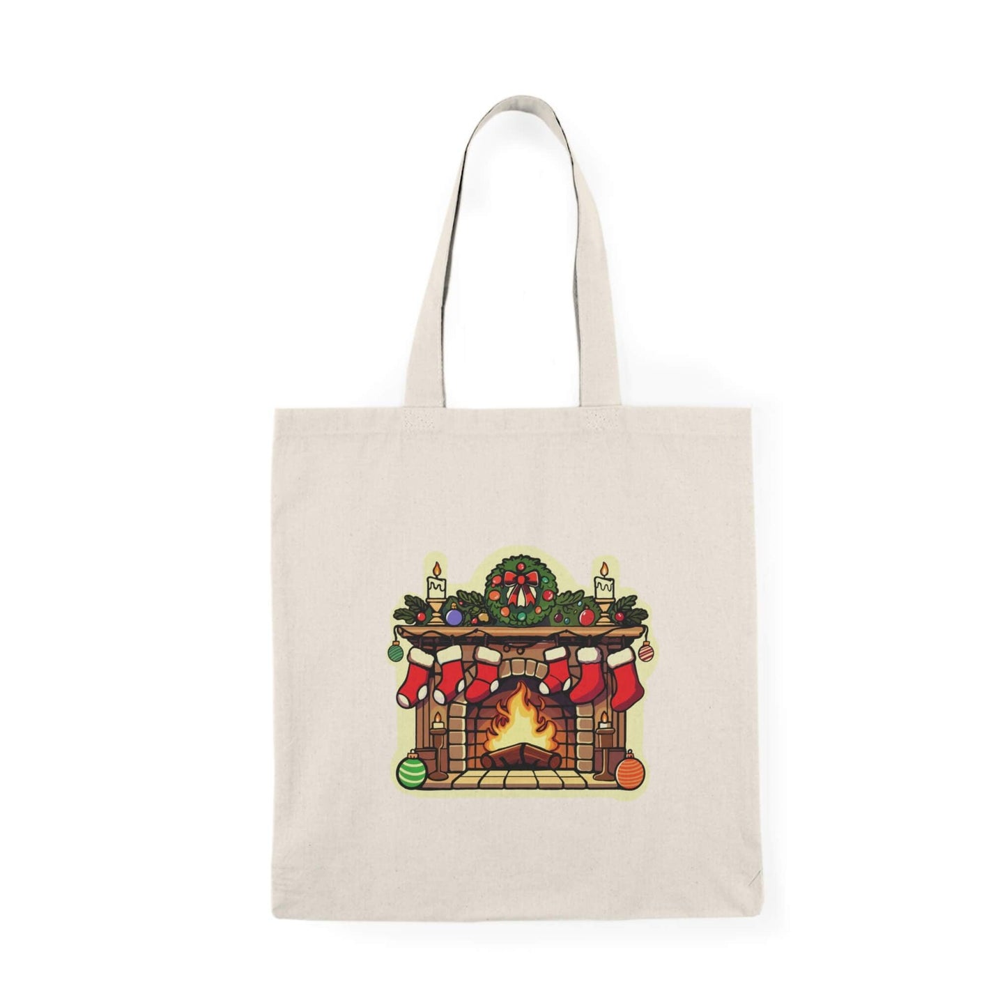 Cozy Fireplace Christmas Tote – Festive Shopper - mezetto KEOLIX KEOLIX