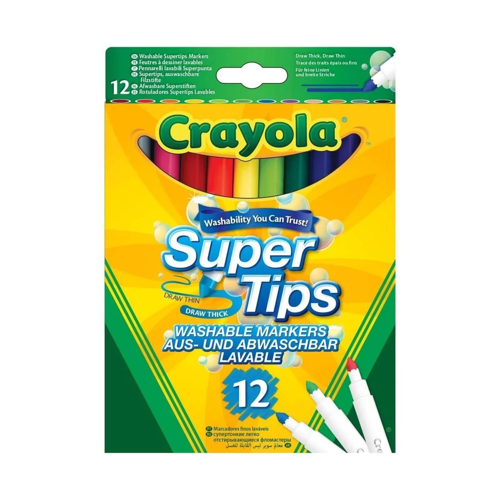 Crayola 12 Bright Supertips - mezetto ebebek ebebek
