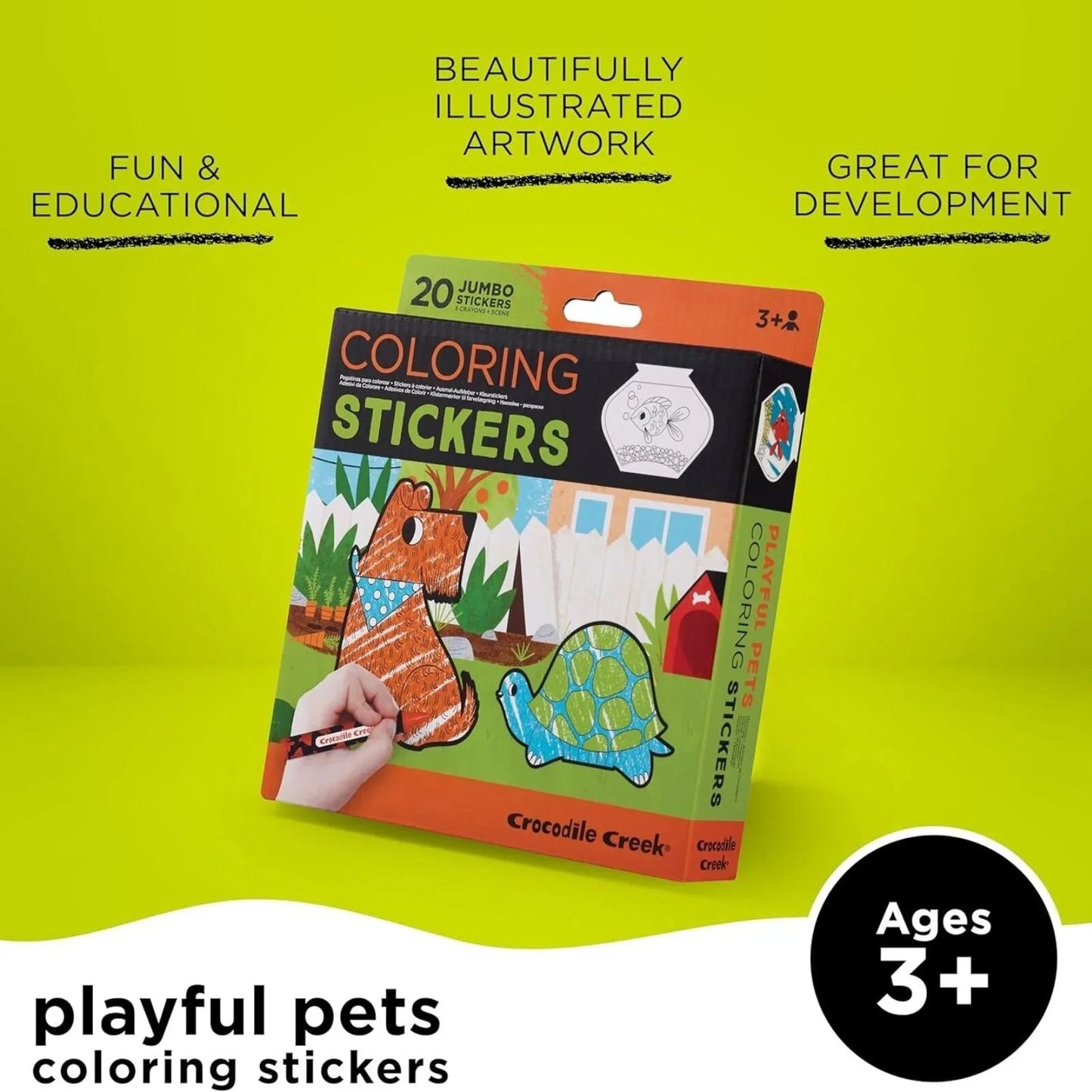 Crocodile Creek Playful Pets Colouring Stickers - mezetto ebebek ebebek