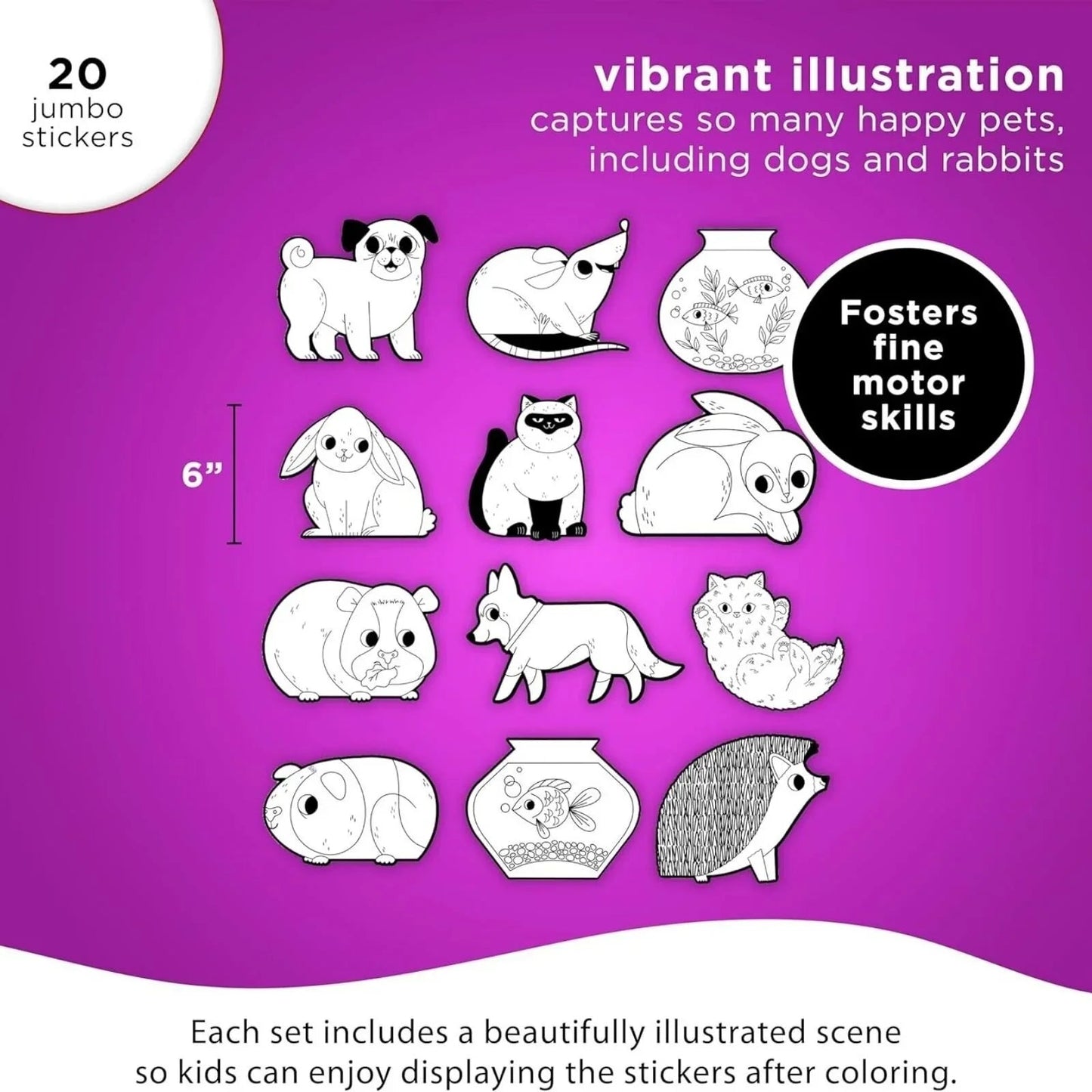 Crocodile Creek Playful Pets Colouring Stickers - mezetto ebebek ebebek