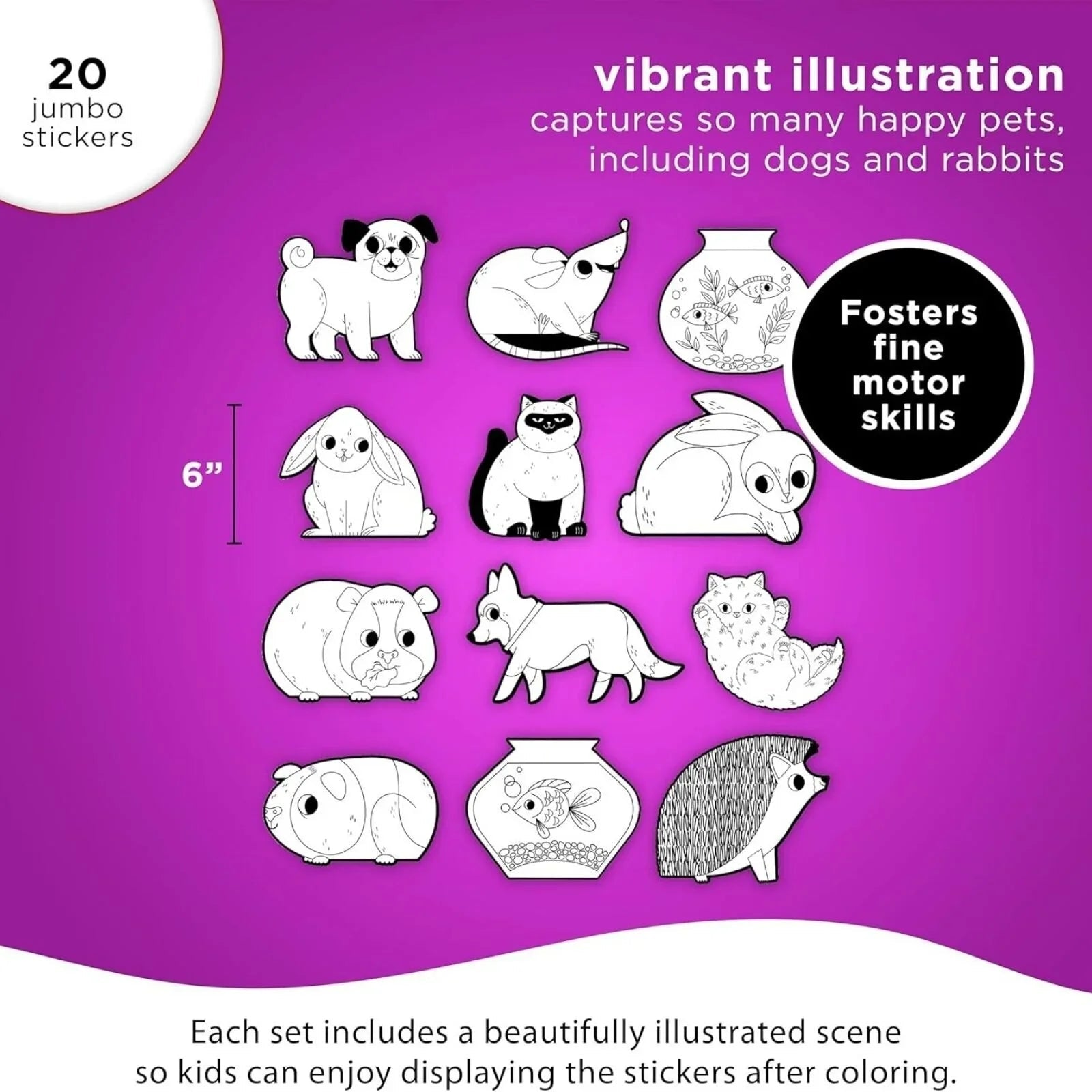 Crocodile Creek Playful Pets Colouring Stickers - mezetto ebebek ebebek