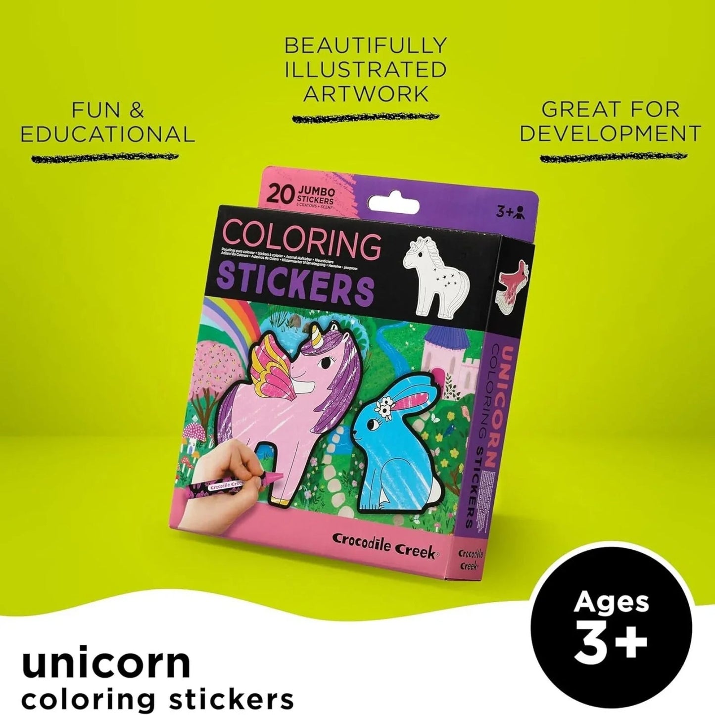 Crocodile Creek Unicorn Colouring Stickers - mezetto ebebek ebebek