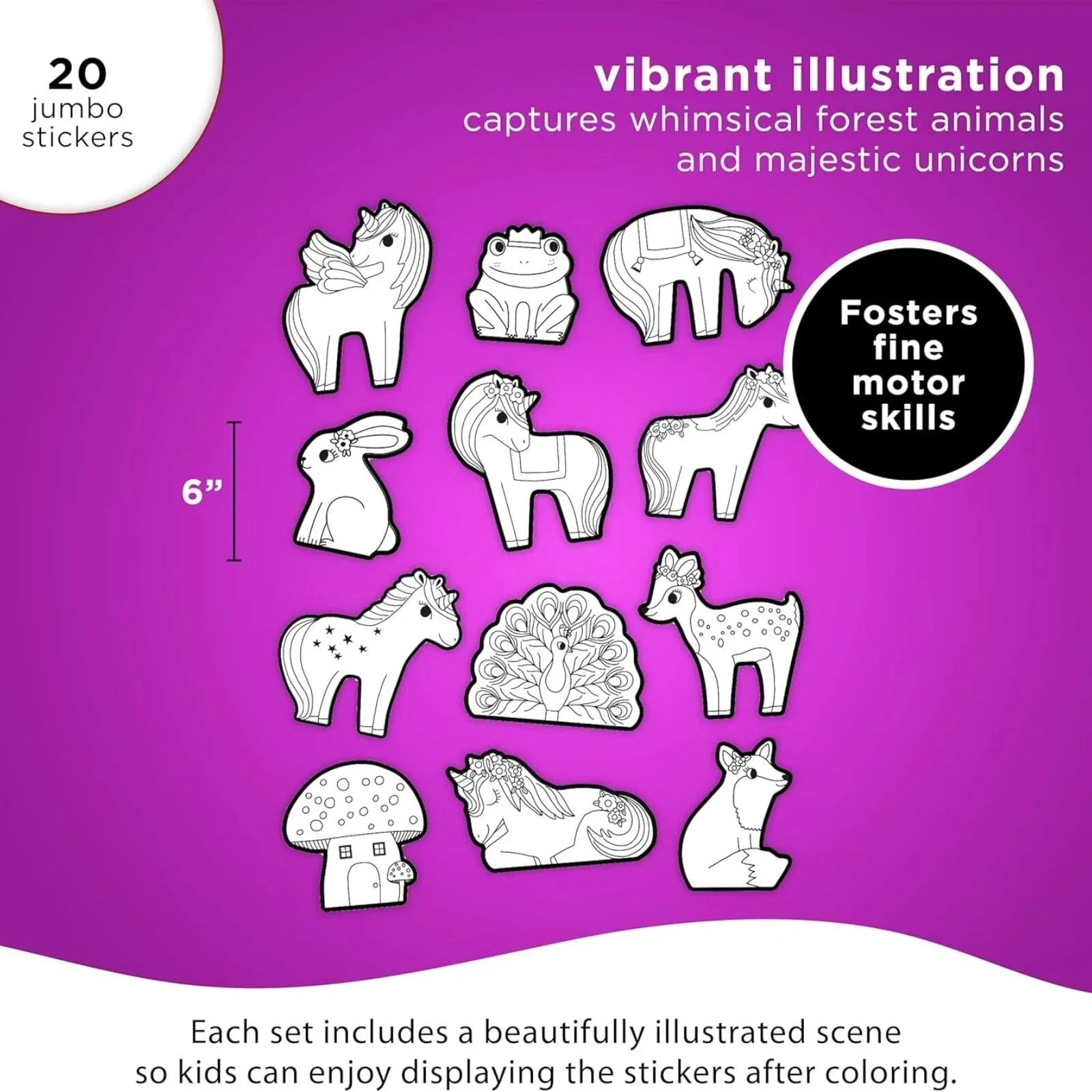 Crocodile Creek Unicorn Colouring Stickers - mezetto ebebek ebebek