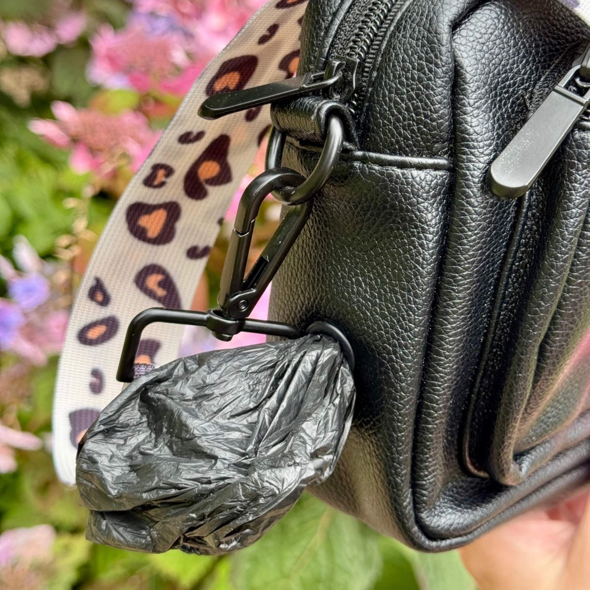 Crossbody Dog Walking Bag - Vegan Leather Black - mezetto PupClub Couture PupClub Couture