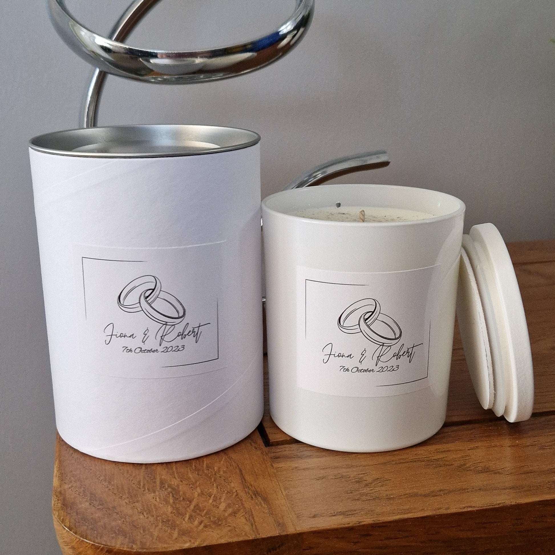 Custom Wedding Candle - Large Candle - mezetto Shopify Collective The Stirling Candle Company