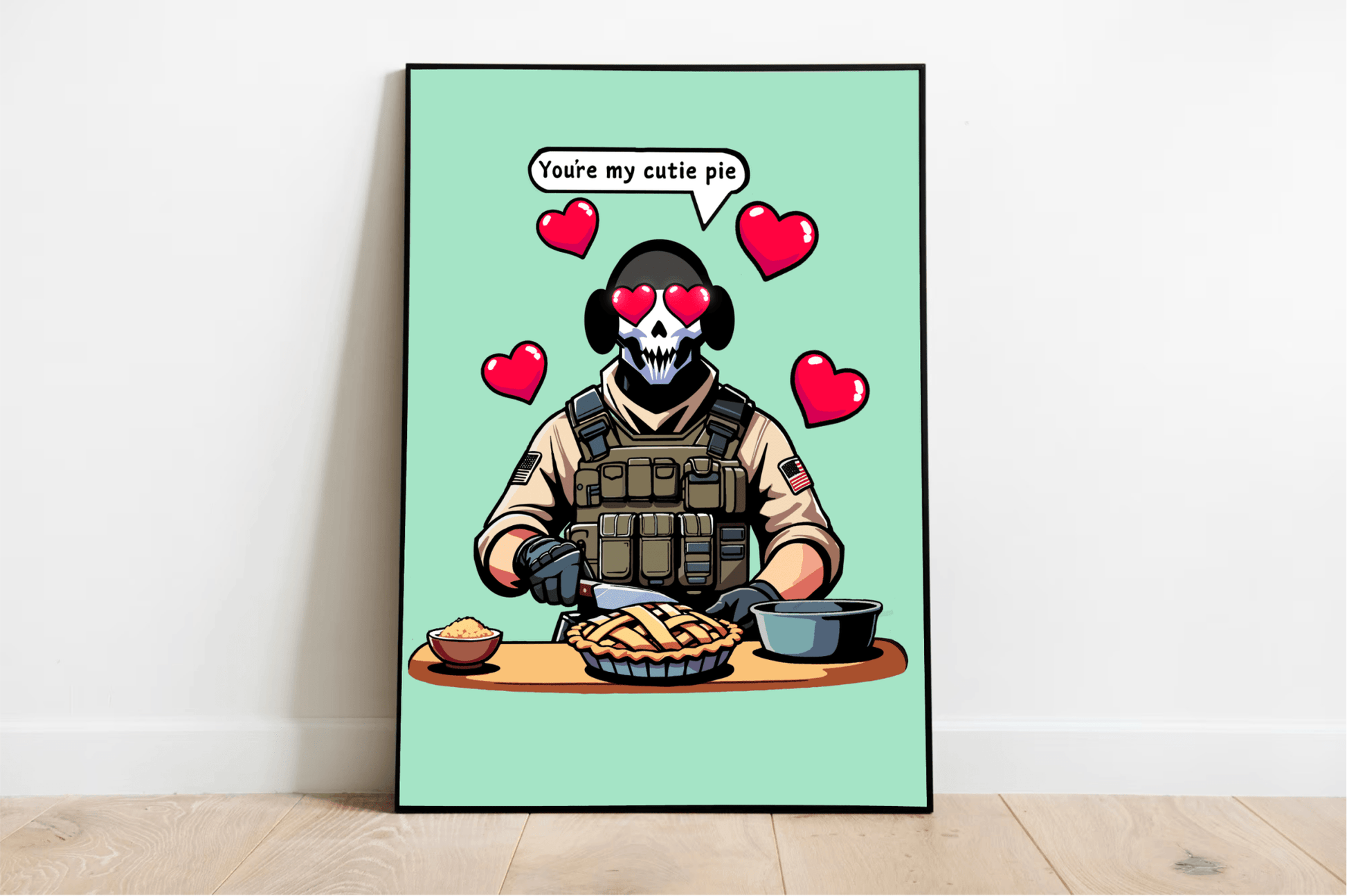 Cutie Pie Soldier Art Print | Funny Romantic Wall Decor - mezetto KEOLIX KEOLIX