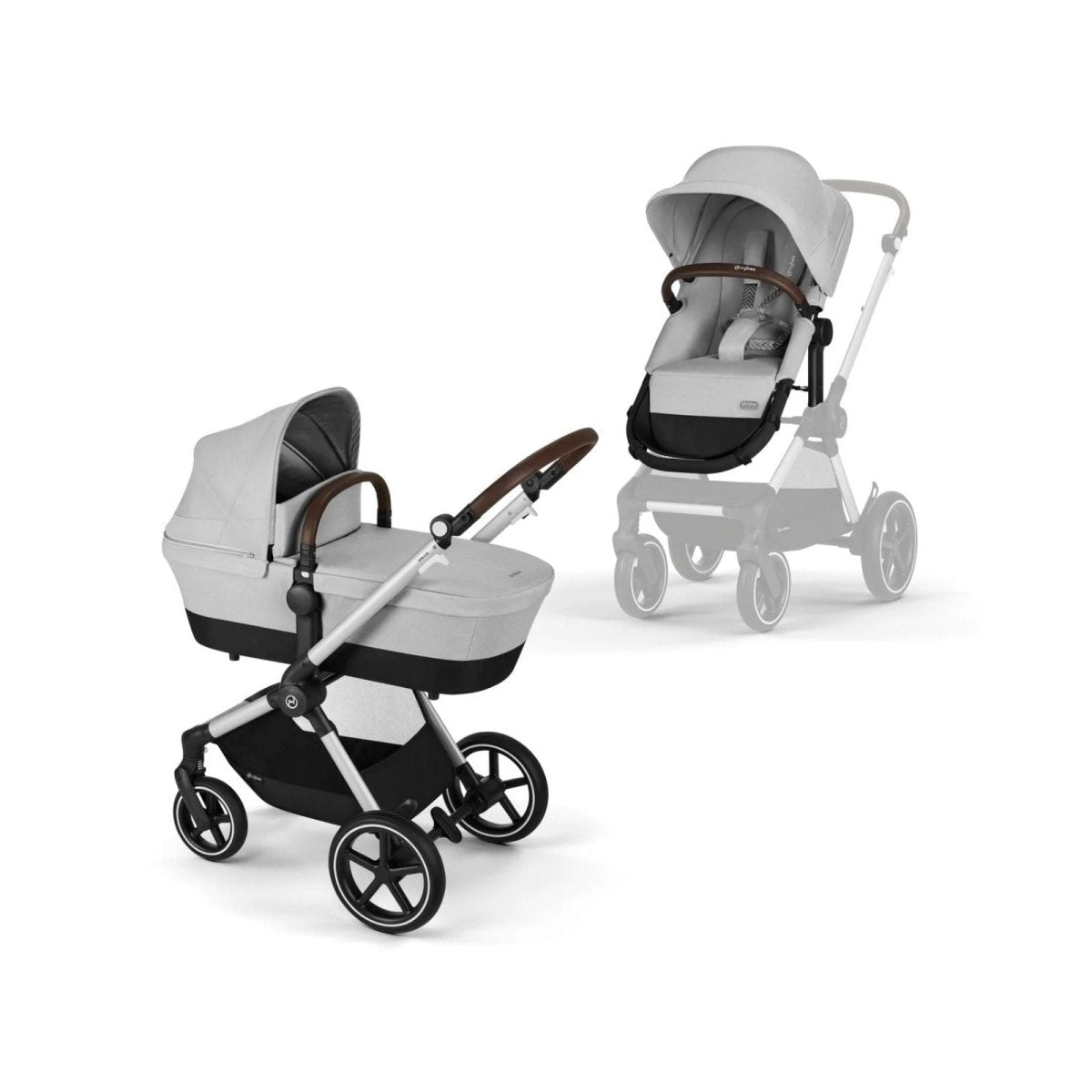 Cybex Eos Lux Silver 2 - in - 1 Pushchair - Lava Grey - mezetto ebebek ebebek