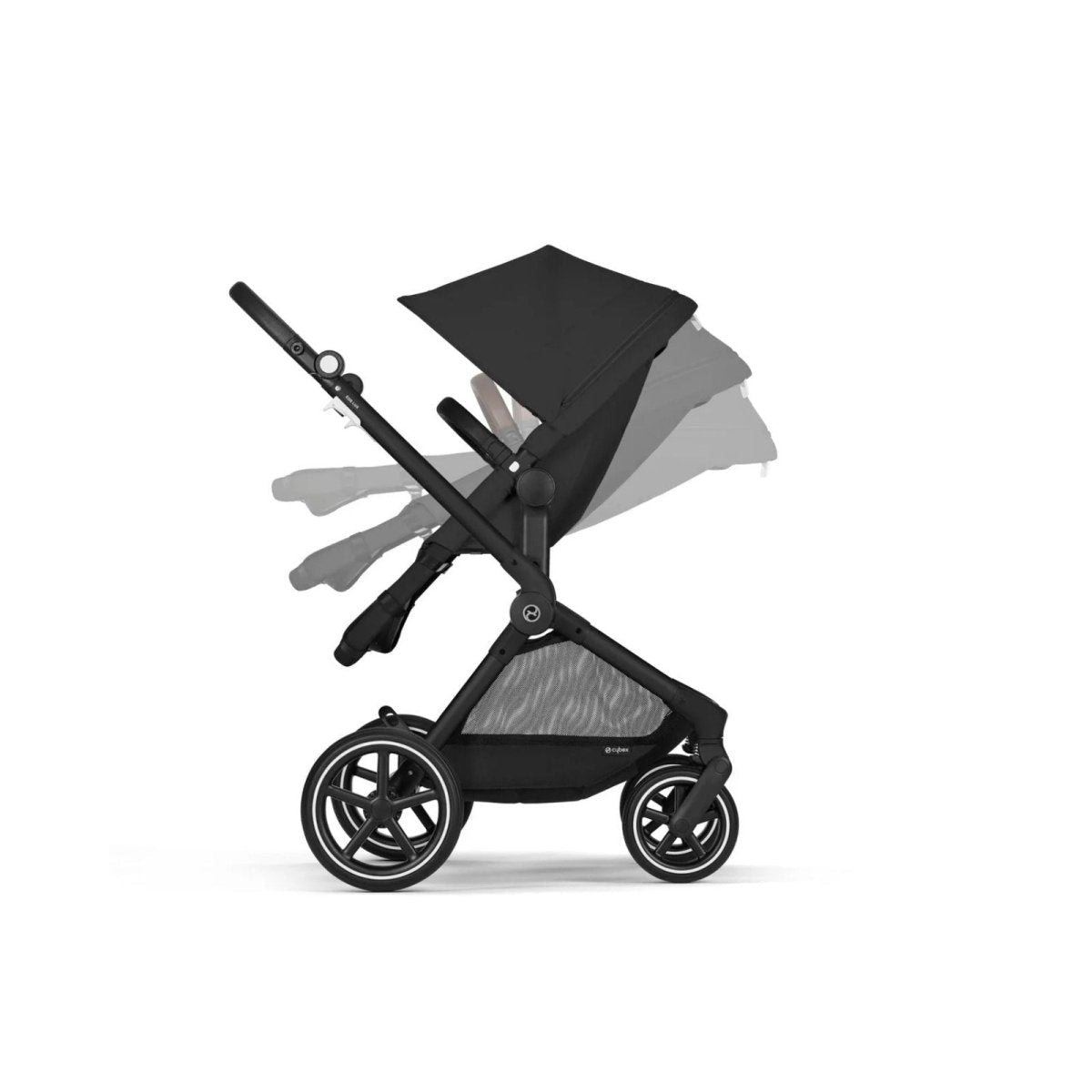 Cybex EOS Lux Silver 2 - in - 1 Pushchair - Moon Black - mezetto ebebek ebebek