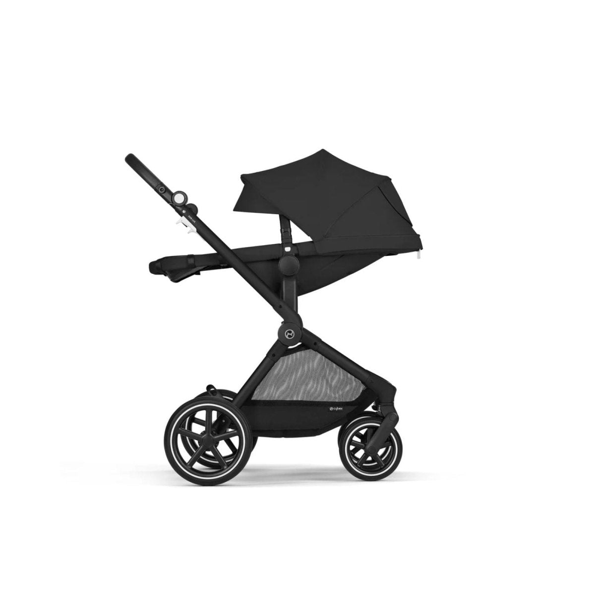Cybex EOS Lux Silver 2 - in - 1 Pushchair - Moon Black - mezetto ebebek ebebek