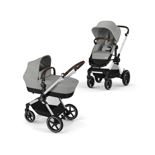 Cybex EOS Lux Silver 2 - in - 1 Pushchair - Stone Grey - mezetto ebebek ebebek