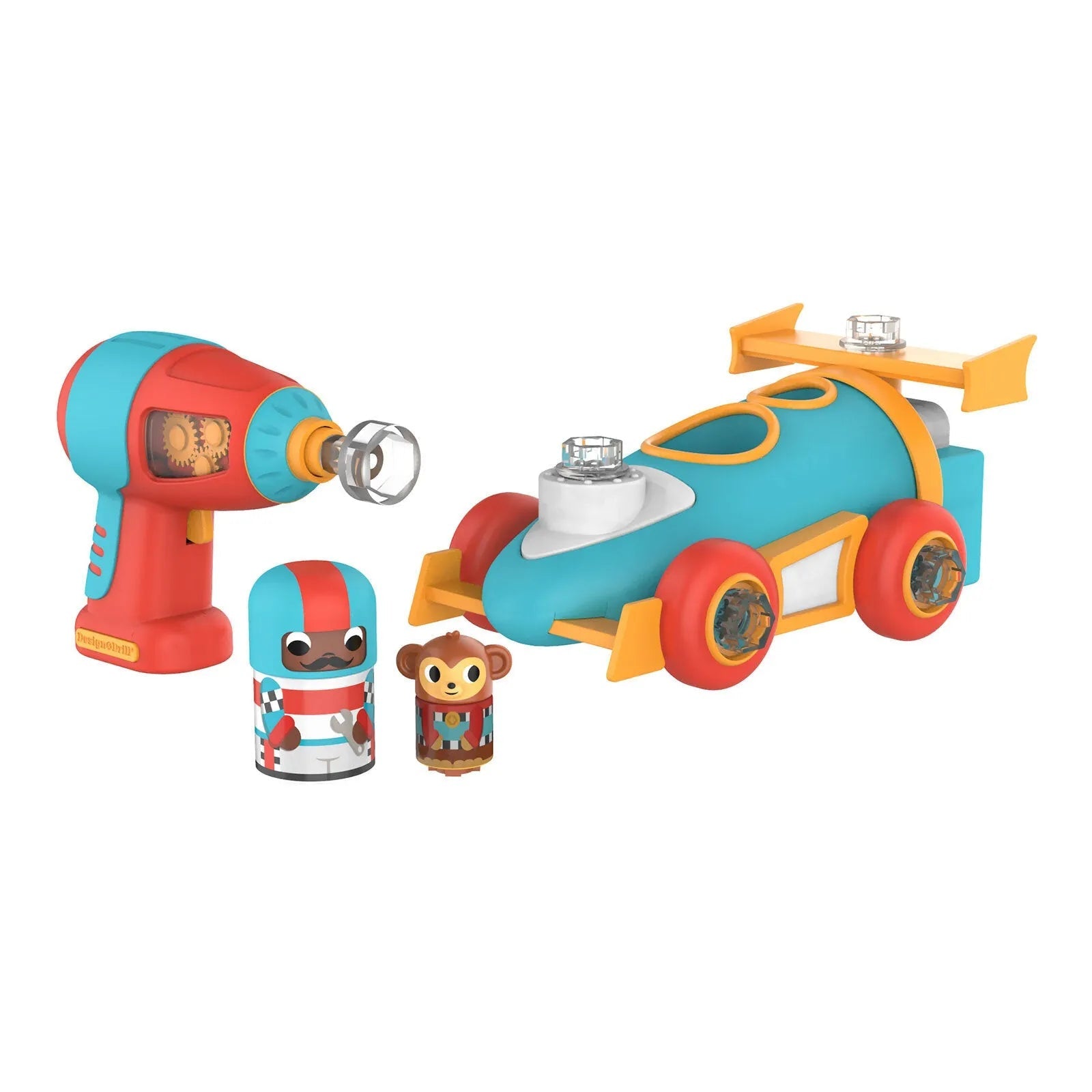 Design & Drill Bolt Buddies Police Rescue Race Car - mezetto ebebek ebebek