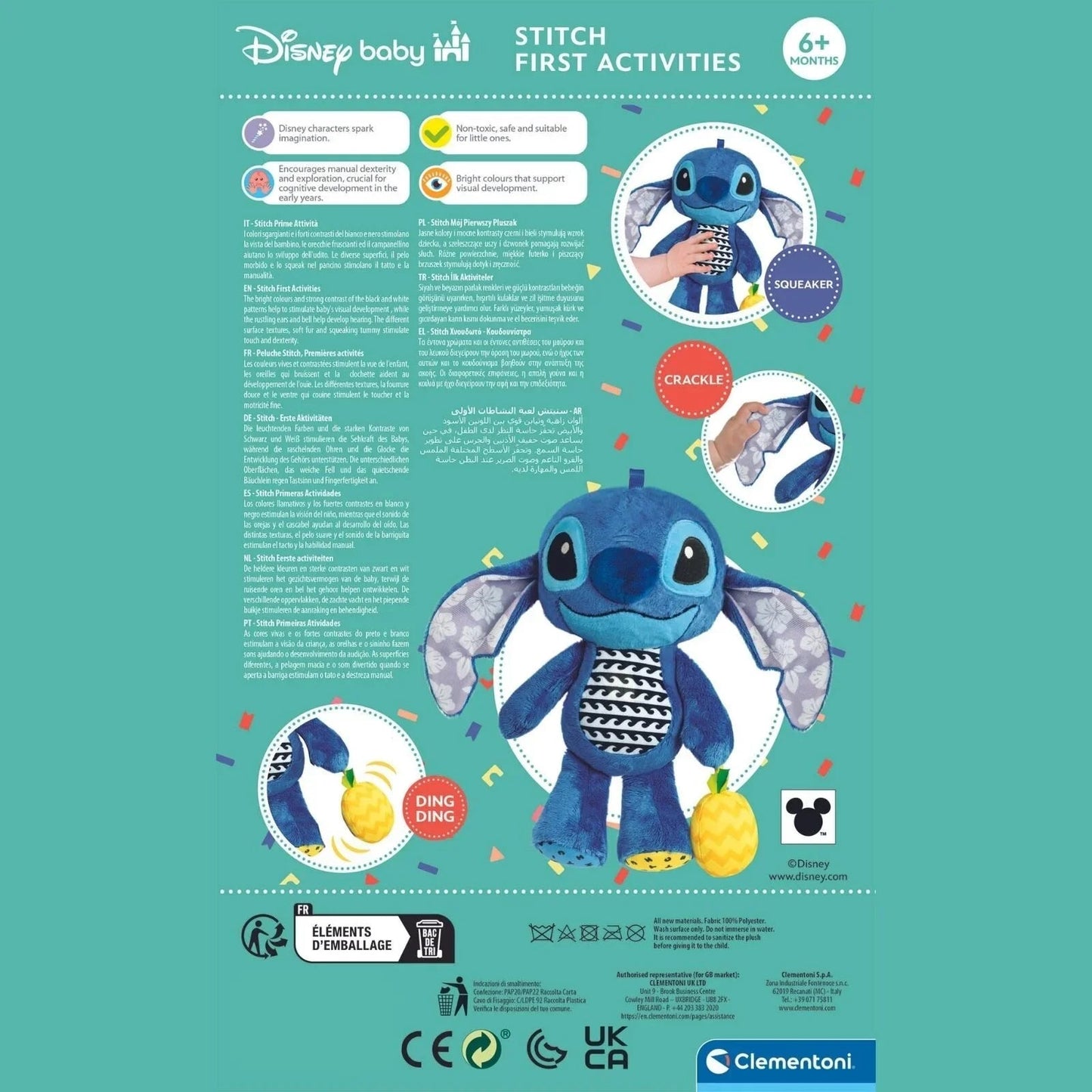 Disney Baby - Stitch Activity Plush - mezetto ebebek ebebek
