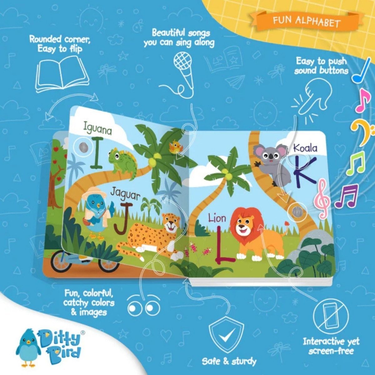 Ditty Bird ABC Fun Alphabet Book - mezetto ebebek ebebek