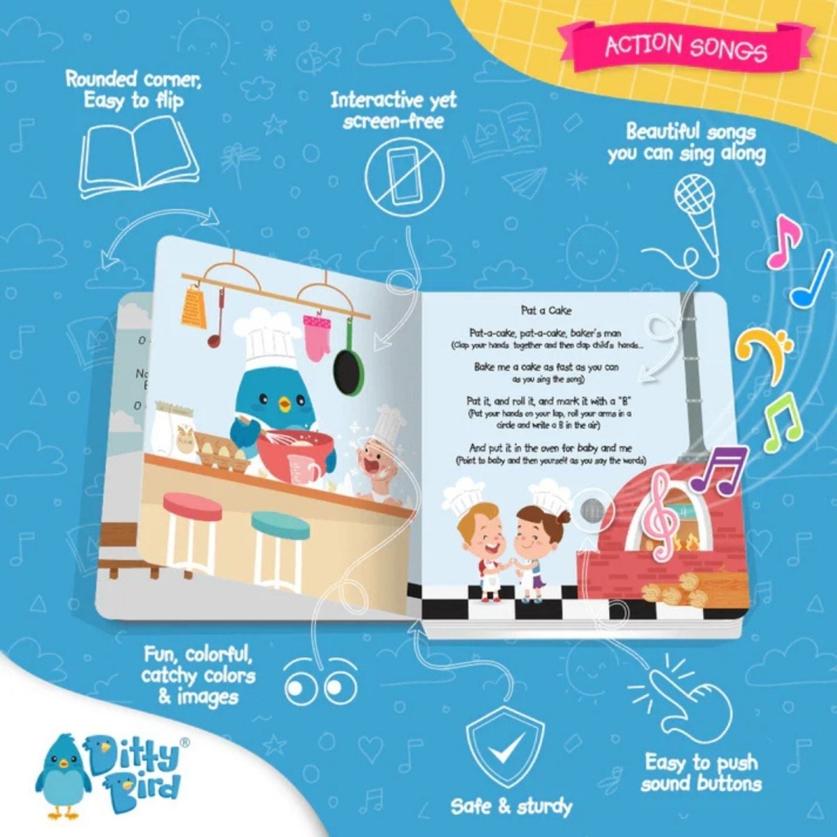 Ditty Bird Action Songs Book - mezetto ebebek ebebek
