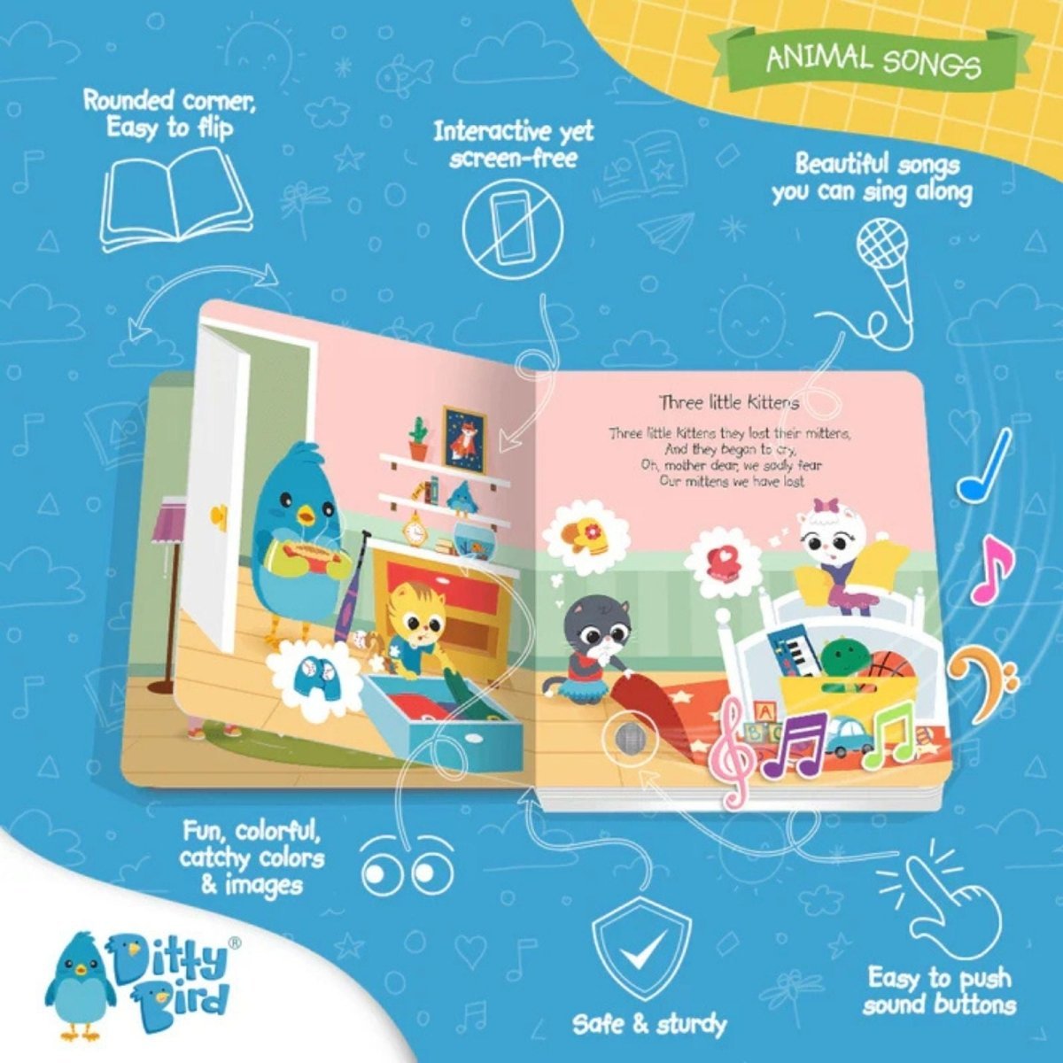 Ditty Bird Animal Songs Book - mezetto ebebek ebebek
