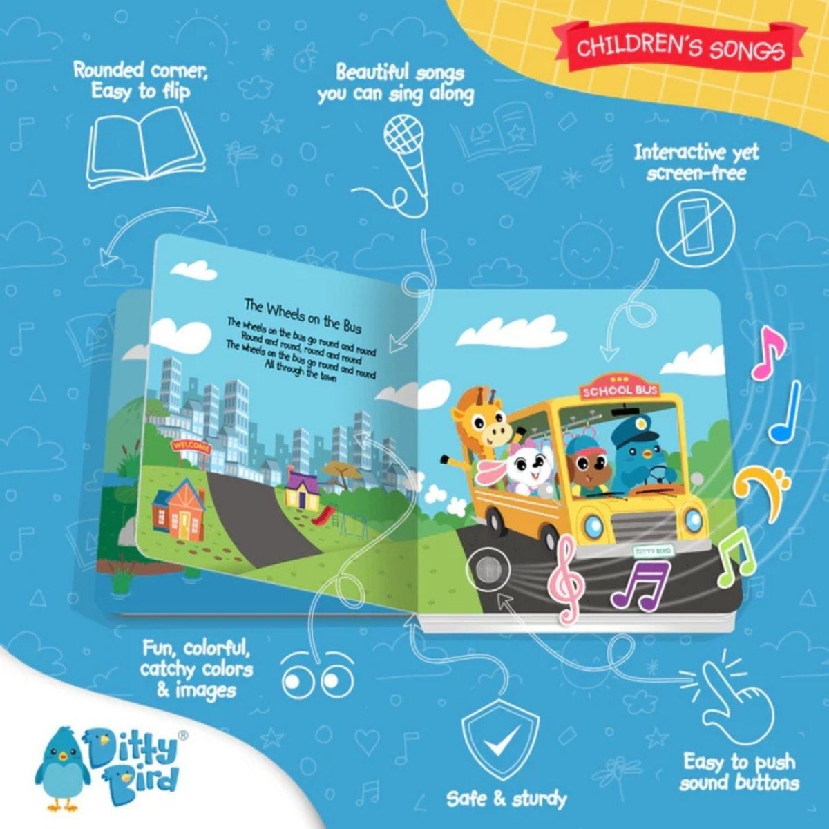 Ditty Bird Children's Songs Book - mezetto ebebek ebebek