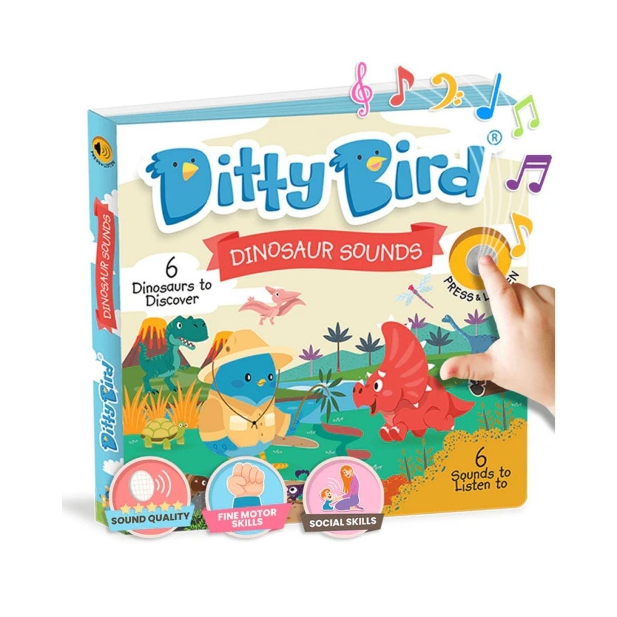 Ditty Bird Dinosaur Sounds Book - mezetto ebebek ebebek