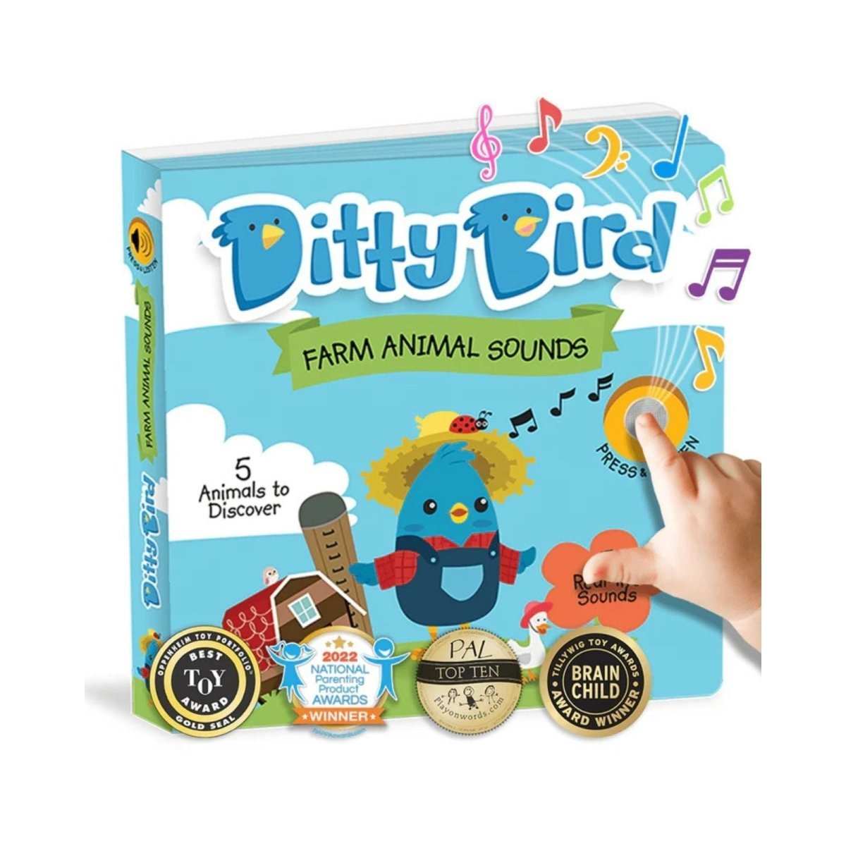 Ditty Bird Farm Animal Sounds Book - mezetto ebebek ebebek