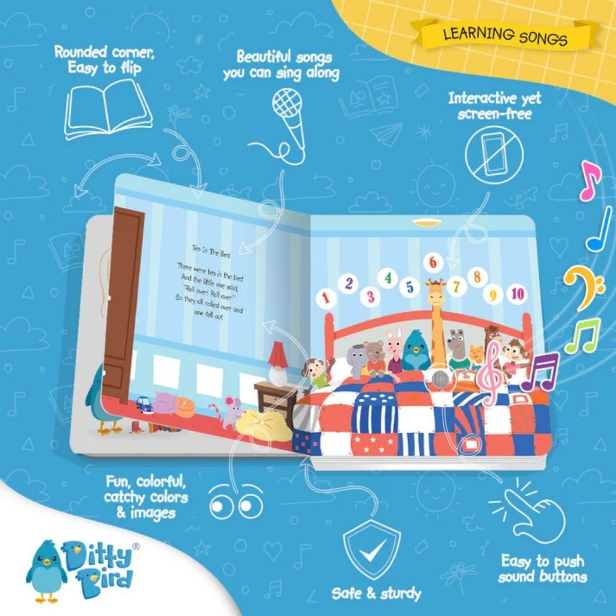 Ditty Bird Learning Songs Book - mezetto ebebek ebebek