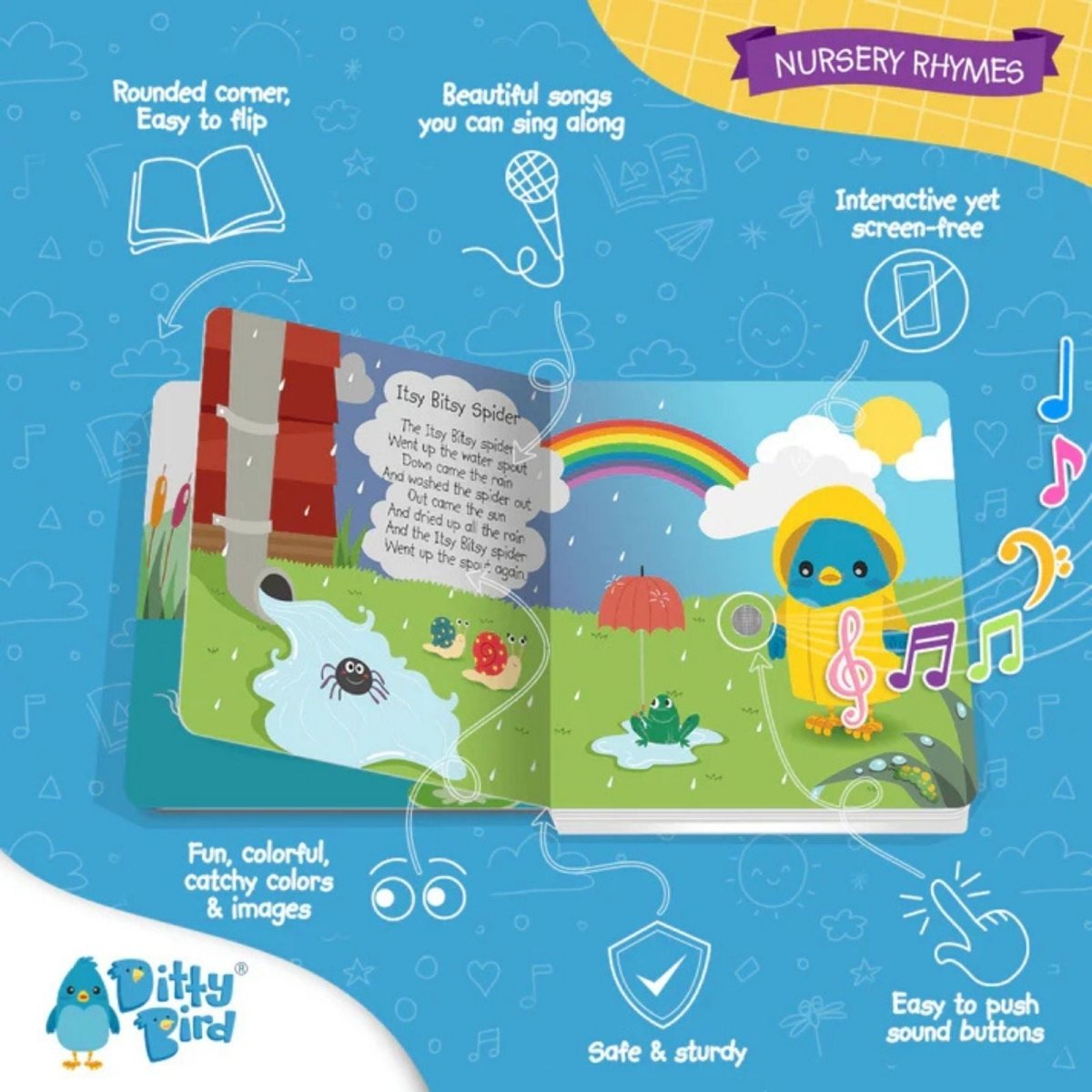Ditty Bird Nursery Rhymes Book - mezetto ebebek ebebek