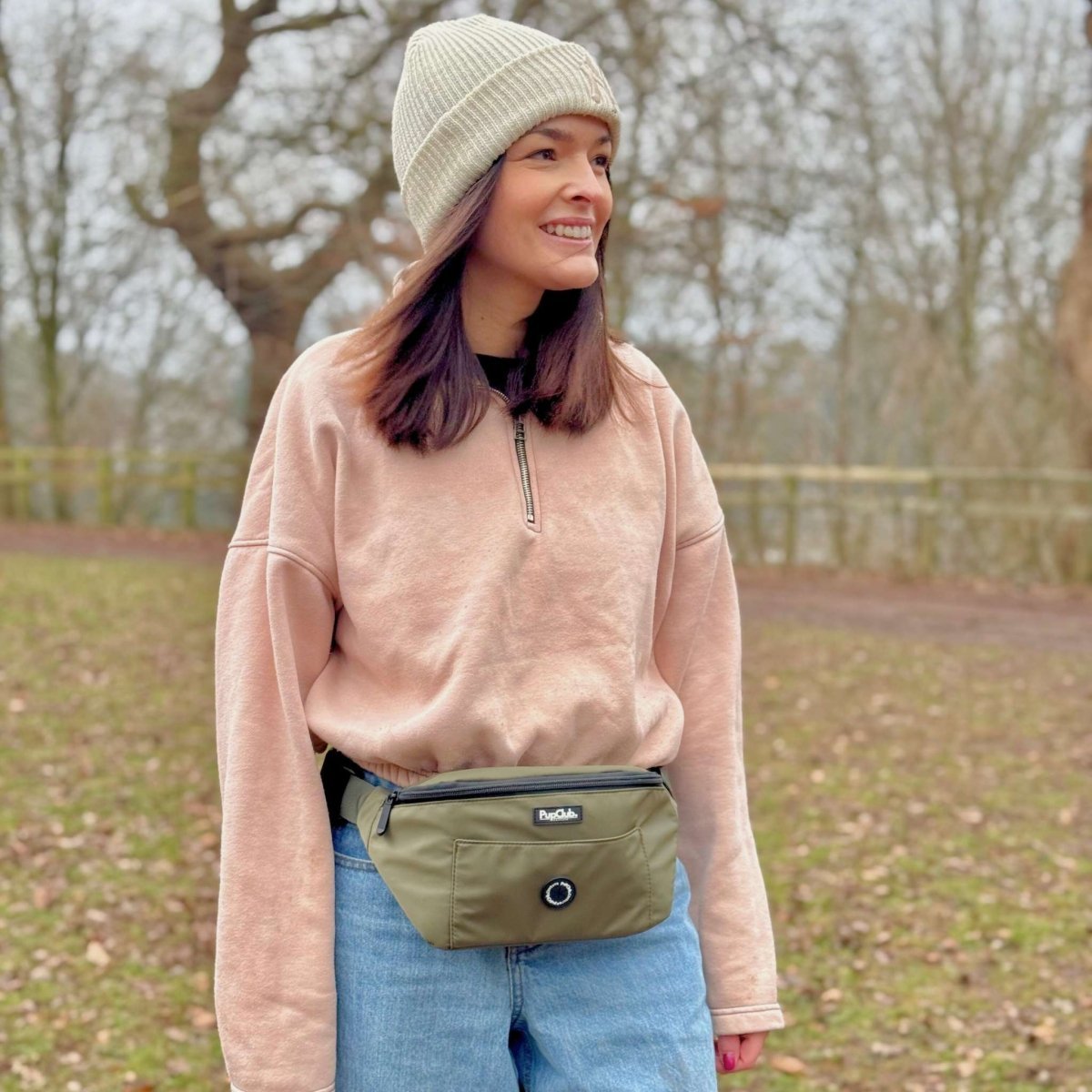 Dog Walking Bum Bag - Khaki Green - mezetto PupClub Couture PupClub Couture