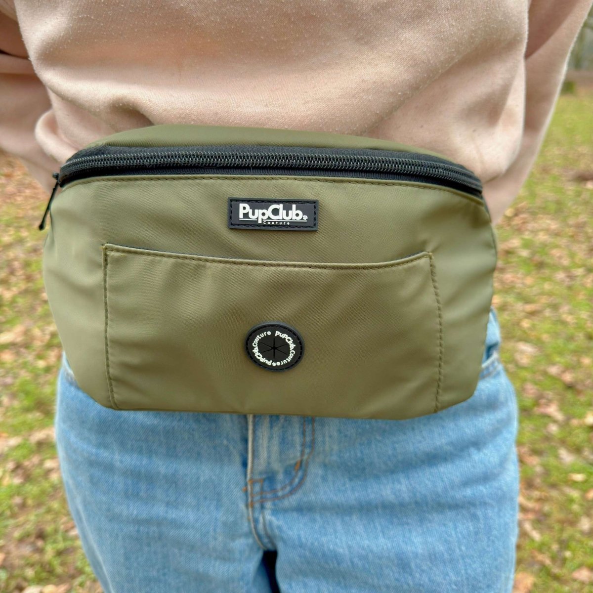 Dog Walking Bum Bag - Khaki Green - mezetto PupClub Couture PupClub Couture