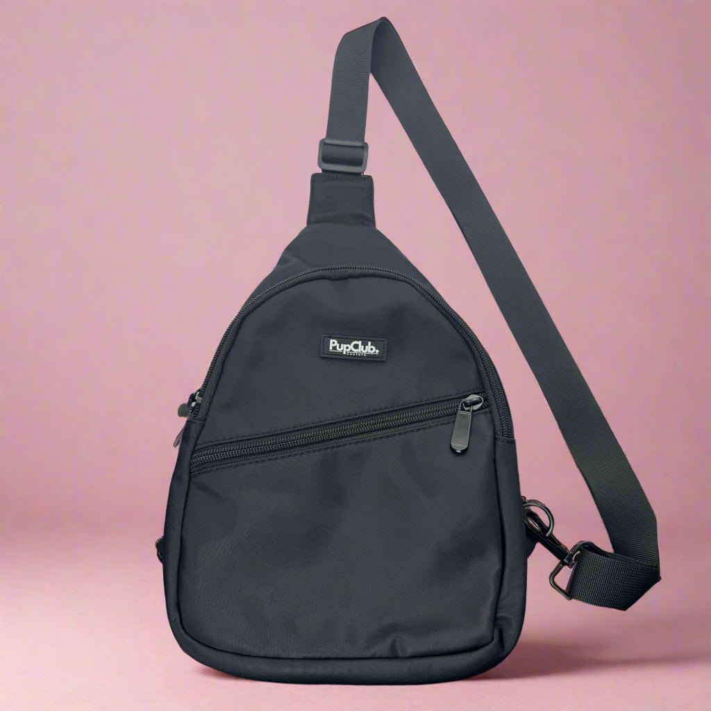 Dog Walking Sling Backpack - Black - mezetto PupClub Couture PupClub Couture