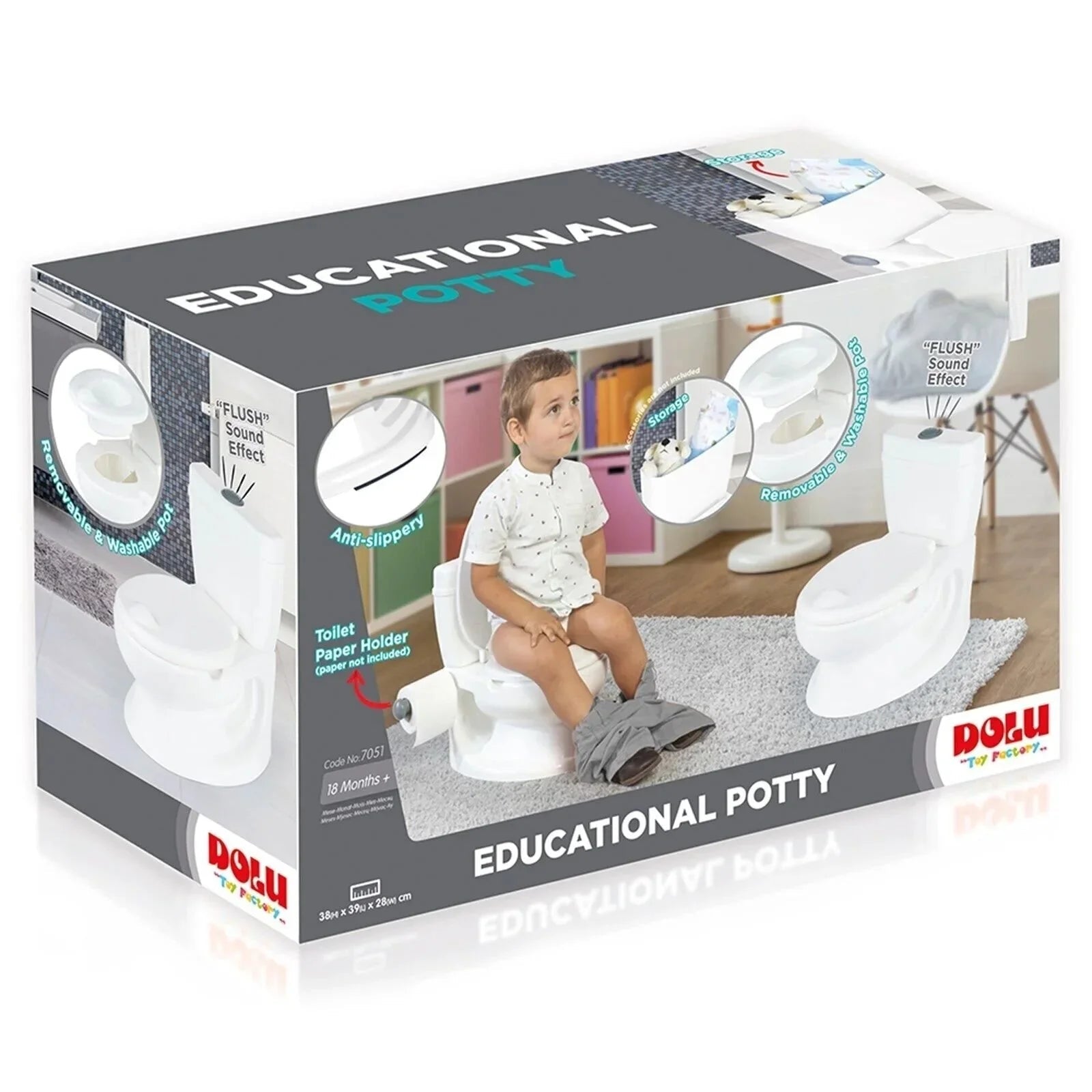 Dolu Educational Baby Potty 18+ months - White - mezetto ebebek ebebek