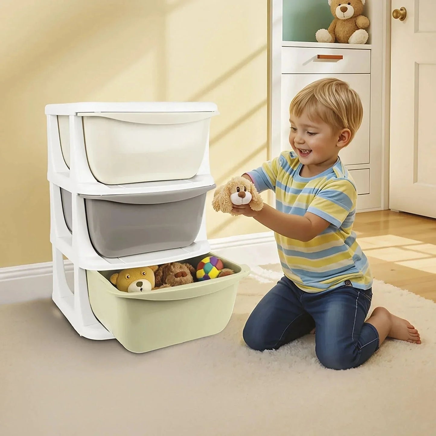 Dolu Nuve Multi - Purporse Organiser with 3 Drawers - mezetto ebebek ebebek