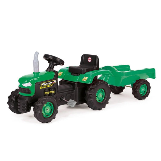 Dolu Ride On Pedal Tractor & Trailer - Green - mezetto ebebek ebebek