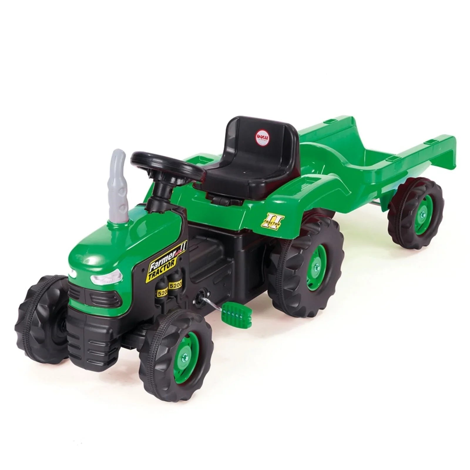 Dolu Ride On Pedal Tractor & Trailer - Green - mezetto ebebek ebebek
