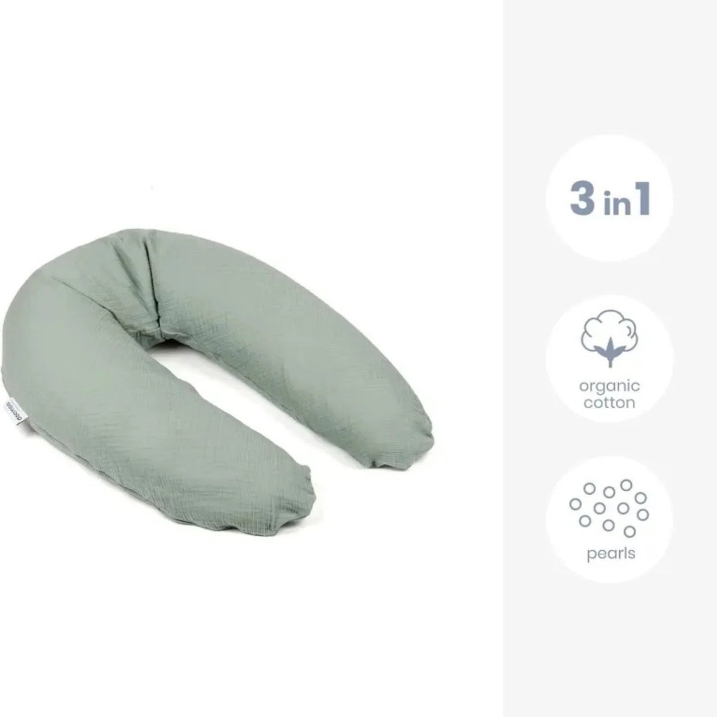 Doomoo Comfy Big Muslin Maternity Pillow - Green - mezetto ebebek ebebek