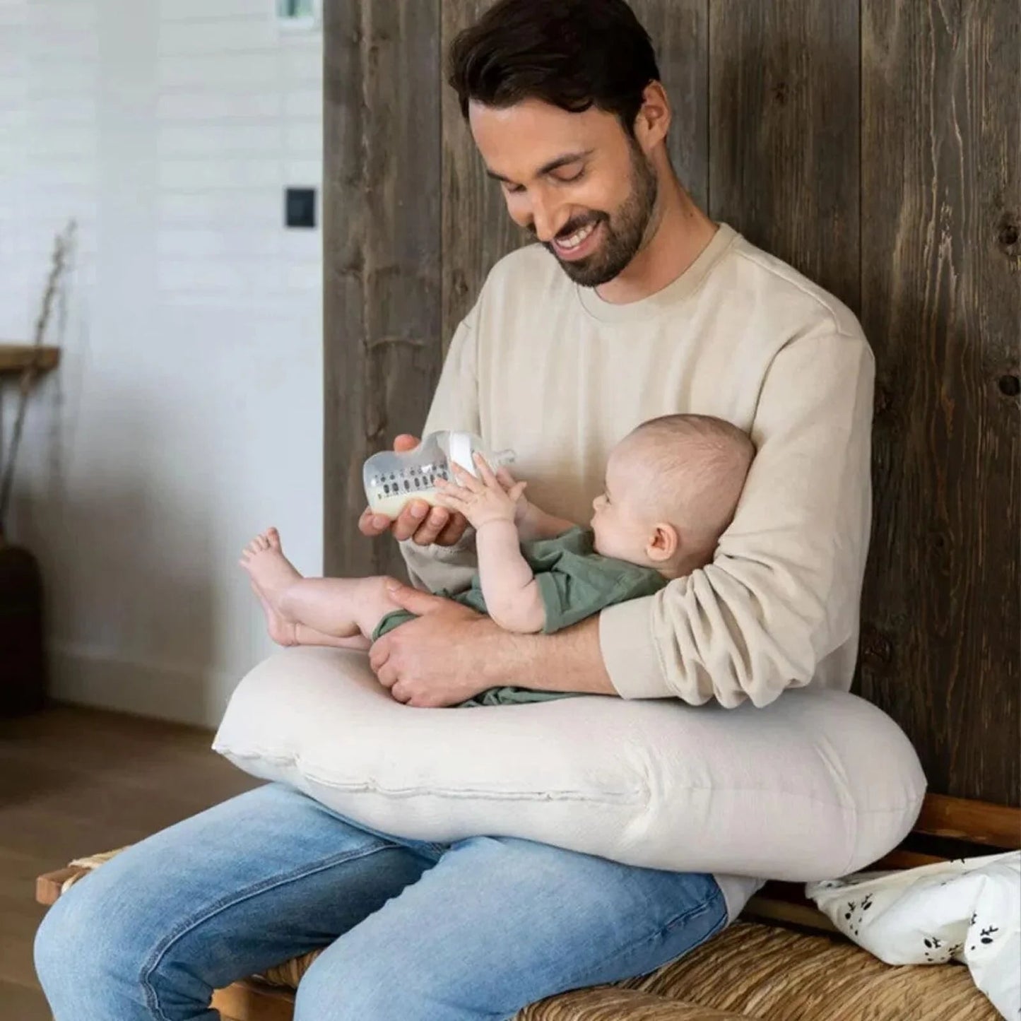 Doomoo Softy Muslin Nursing Pillow - Jersey Sand - mezetto ebebek ebebek