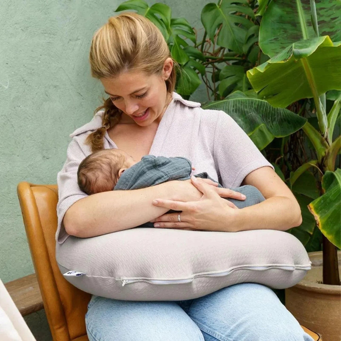 Doomoo Softy Muslin Nursing Pillow - Jersey Sand - mezetto ebebek ebebek