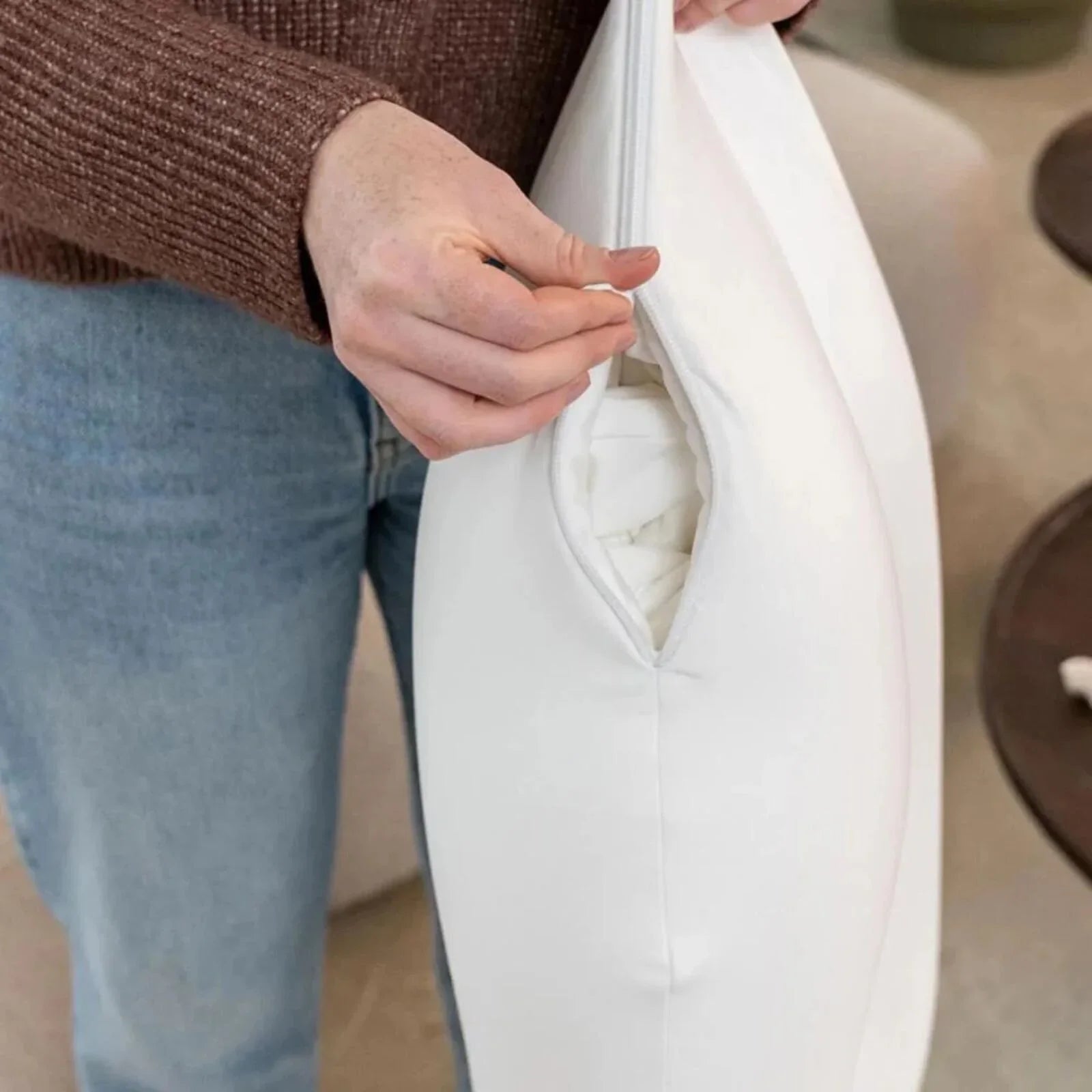 Doomoo Twisty 2 - in - 1 Petals Pregnancy Pillow - Latte - mezetto ebebek ebebek
