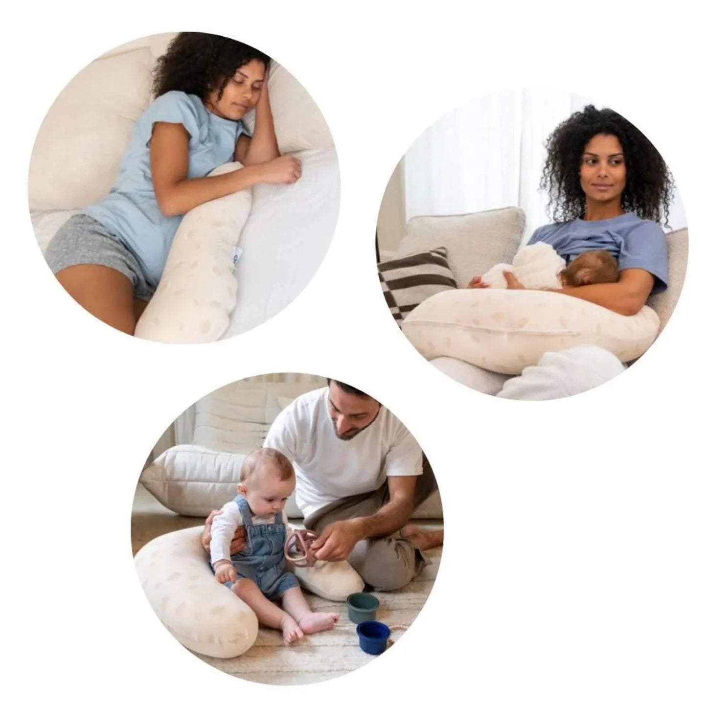 Doomoo Twisty 2 - in - 1 Petals Pregnancy Pillow - Latte - mezetto ebebek ebebek