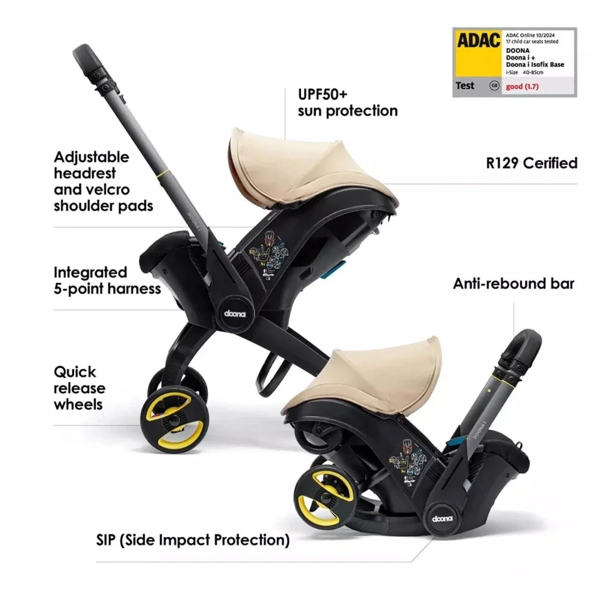 Doona i Infant Car Seat & Stroller - Sahara Sand - mezetto ebebek ebebek