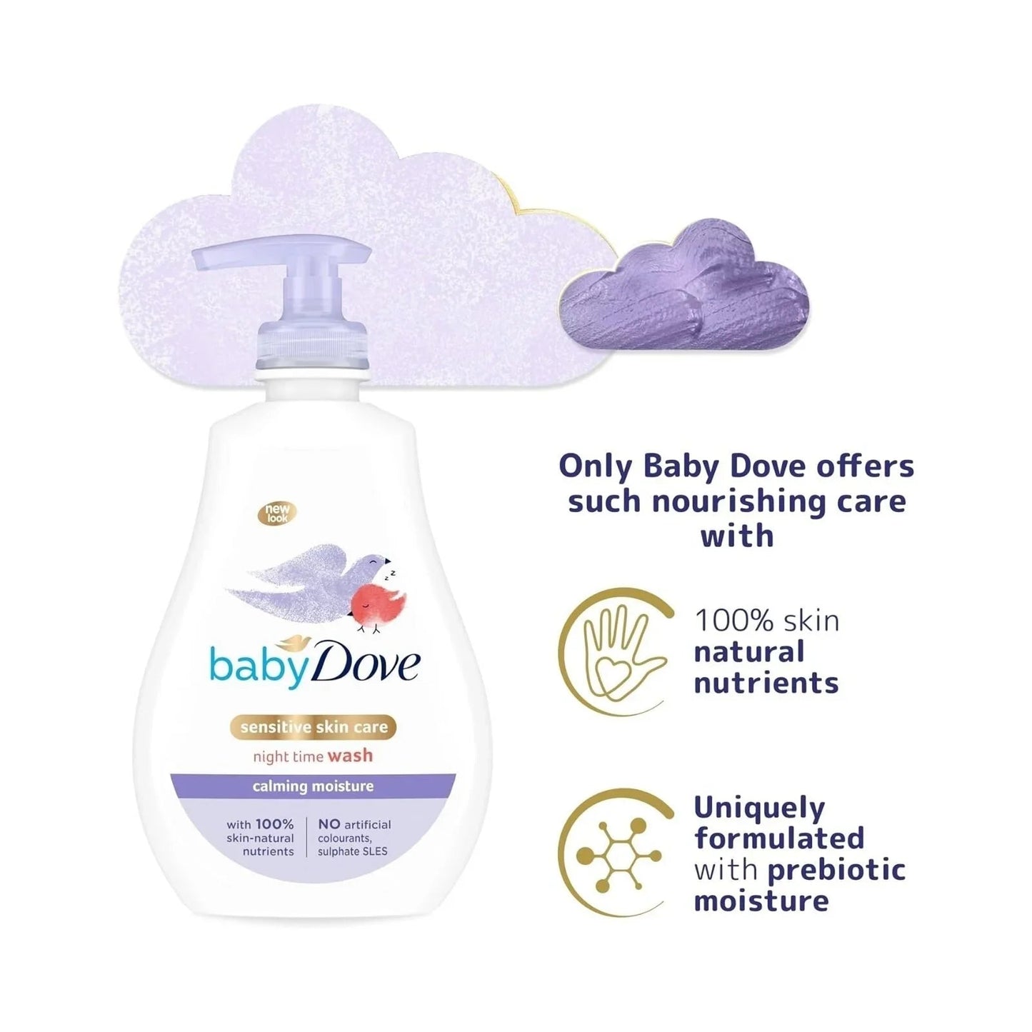Dove Baby Calming Moisture Night Time Sensitive Wash 400ml - mezetto ebebek ebebek